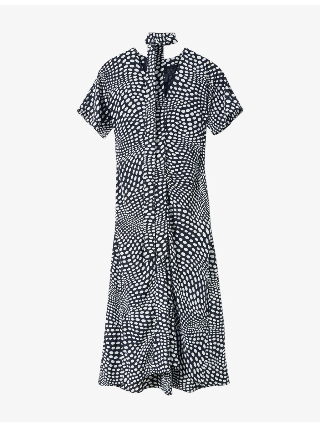 Polka-Dot Crepe Midi Dress - 1