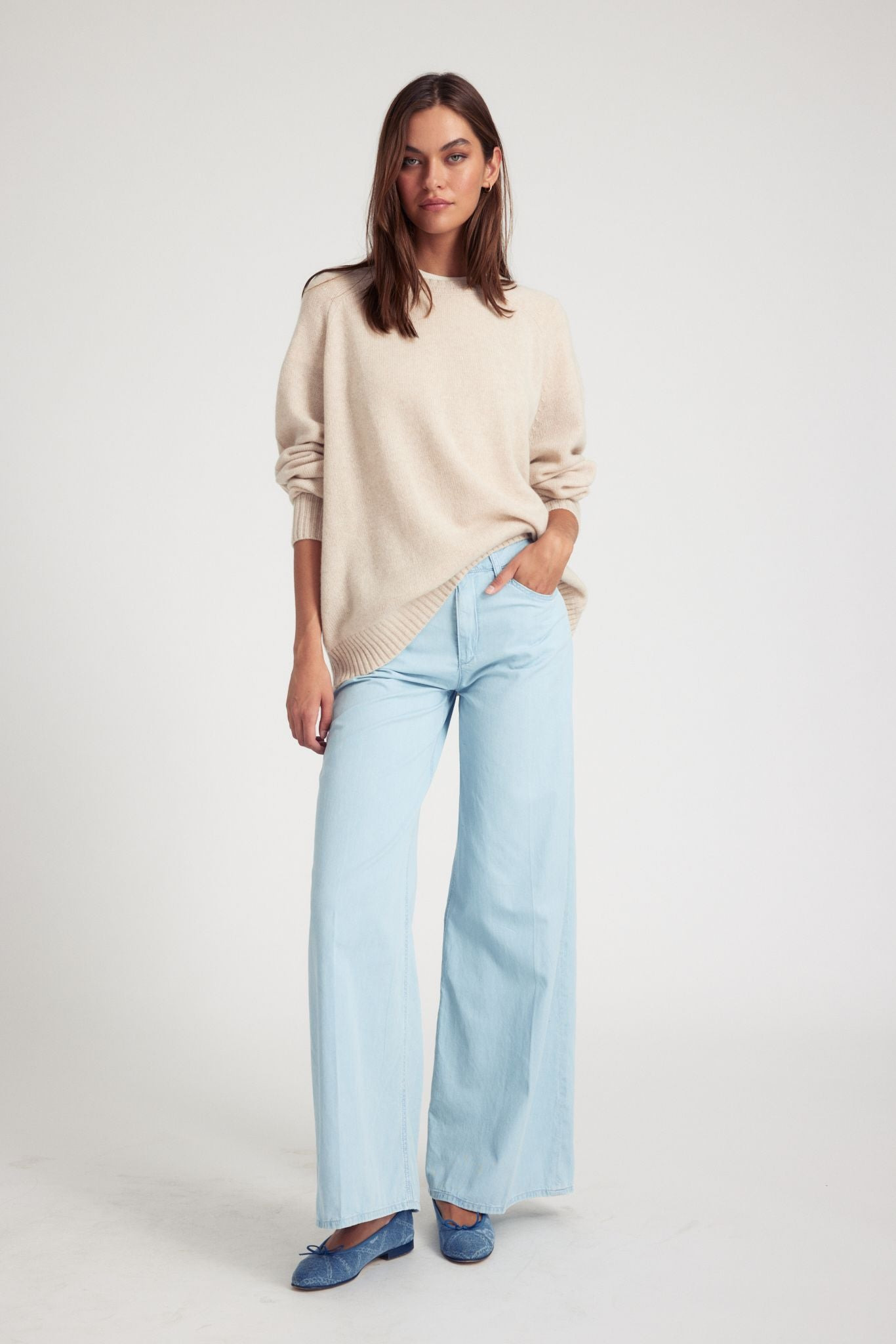 OAT CASHMERE LOOSE GAUGE CREWNECK - 2