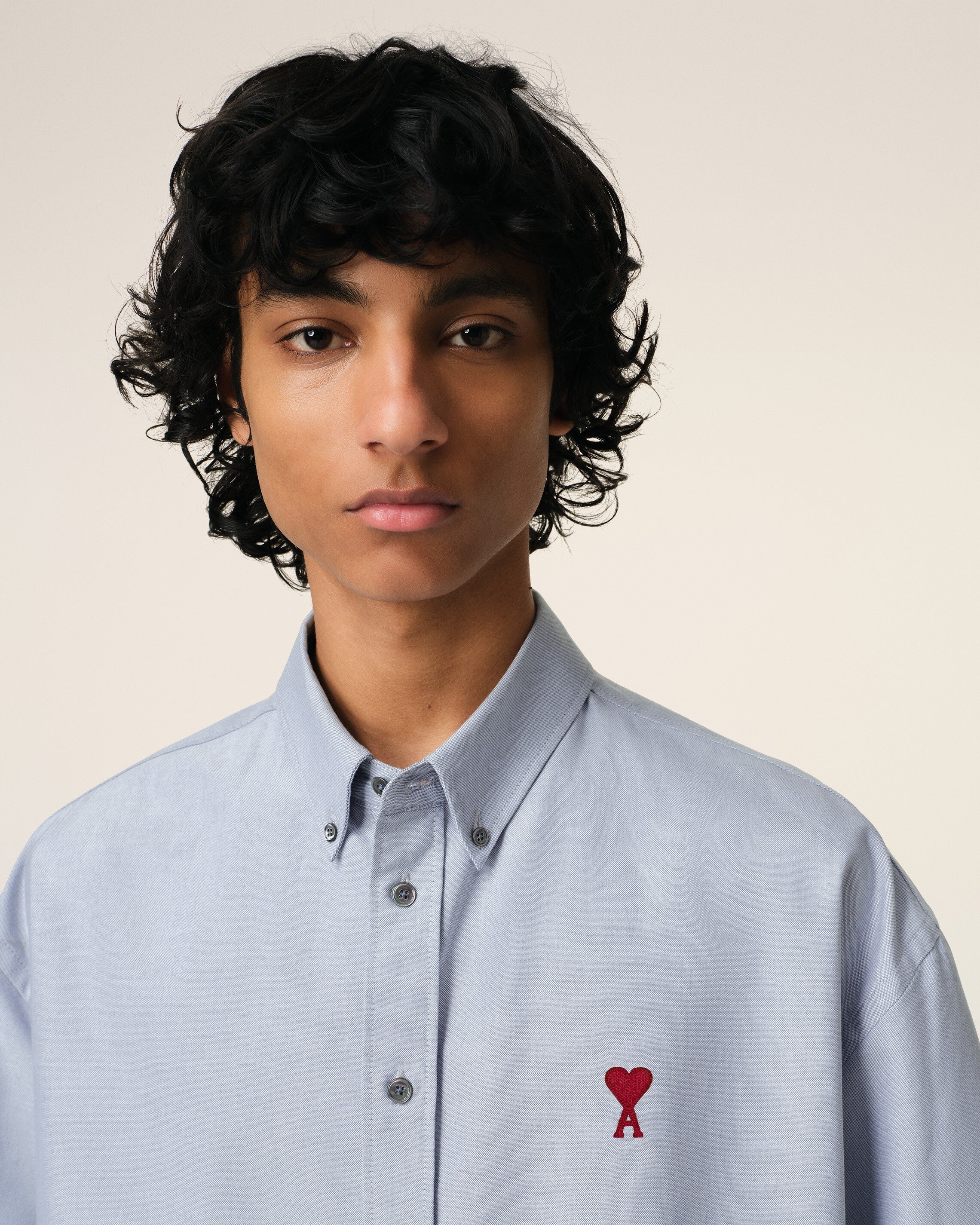 BLUE COTTON BOXY FIT SHORT SLEEVES SHIRT - 4