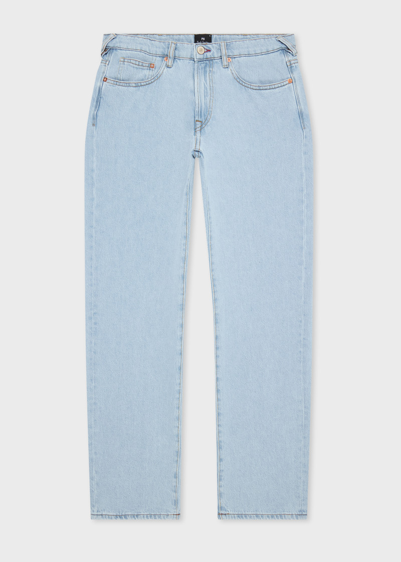 Relaxed Tapered-Fit Light Wash Recycled Cotton-Blend Jeans 1