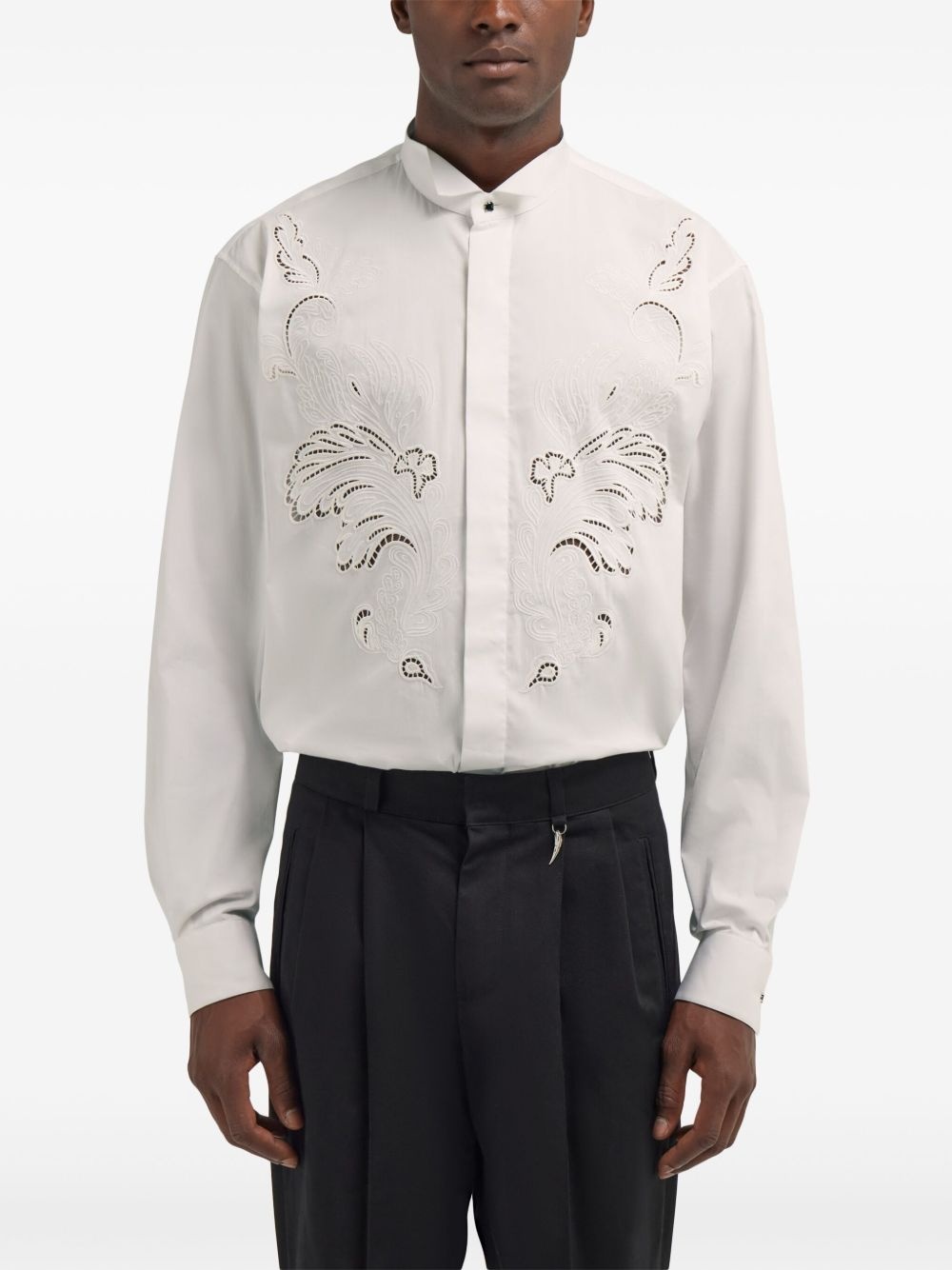 broderie anglaise detail shirt - 3