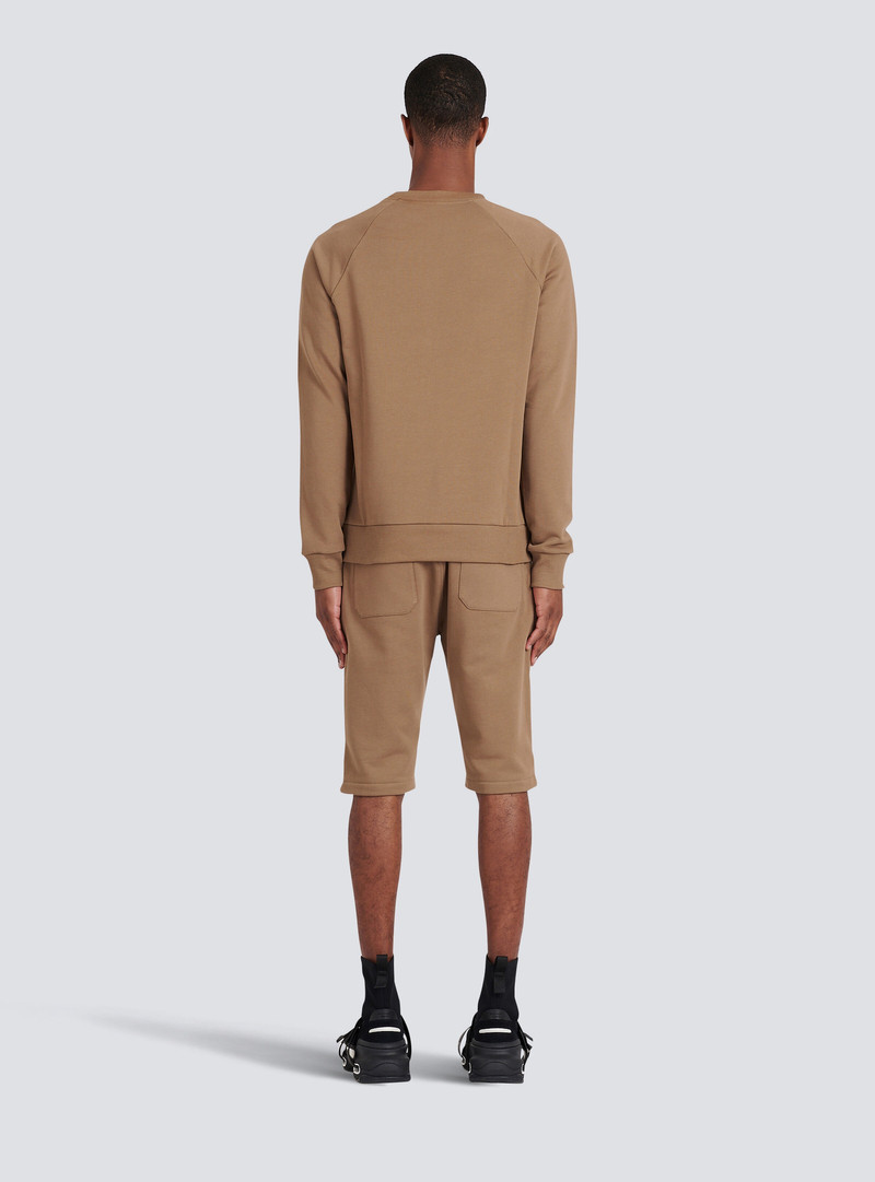 Eco-designed cotton sweatshirt with small flocked Balmain Paris logo 4