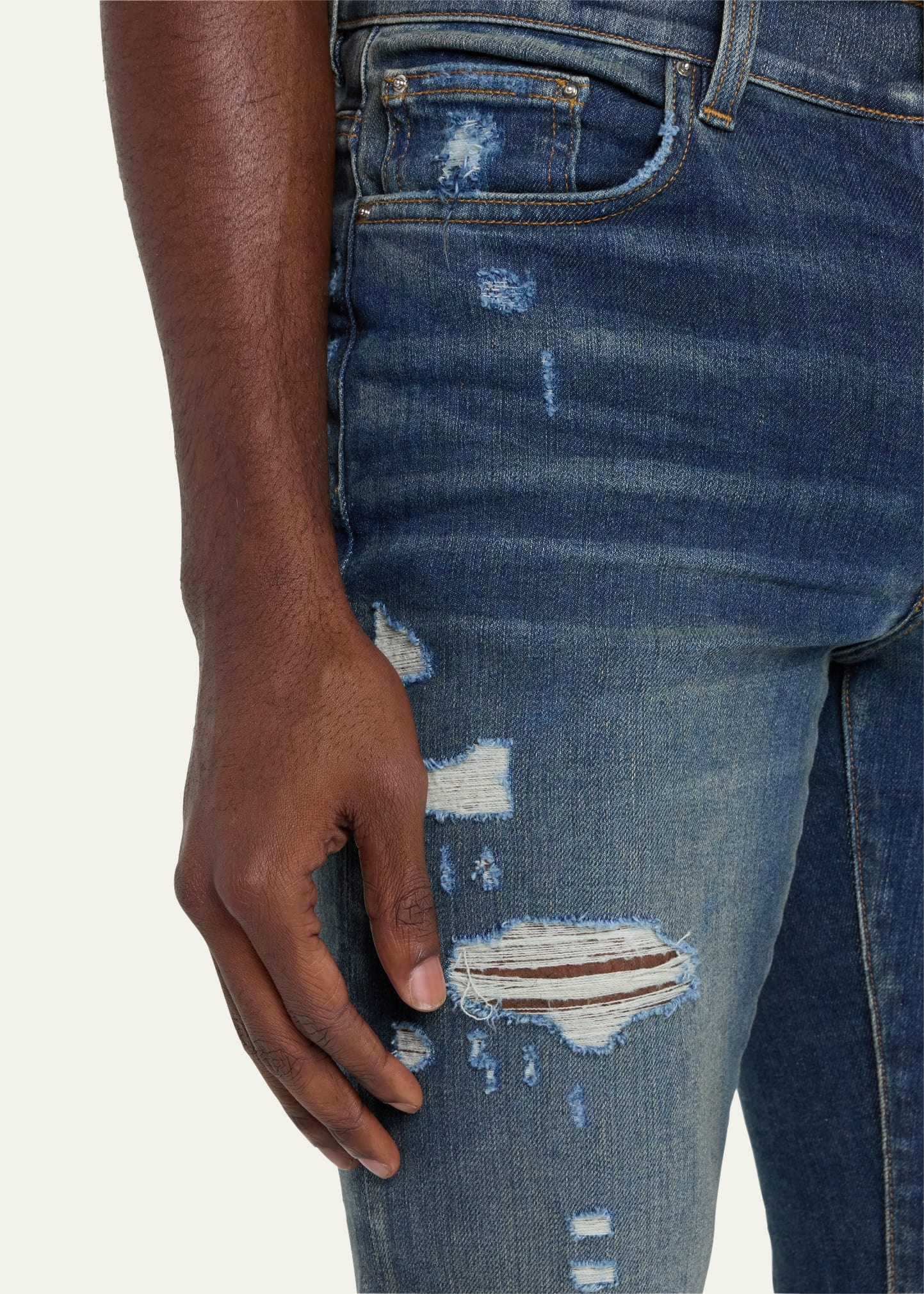 Men's MX1 Destroyed Skinny Jeans - 5