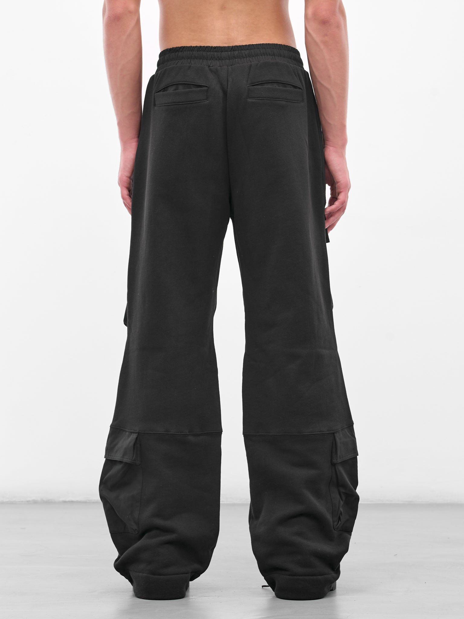 Black Wide Leg Utility Sweatpants - 3