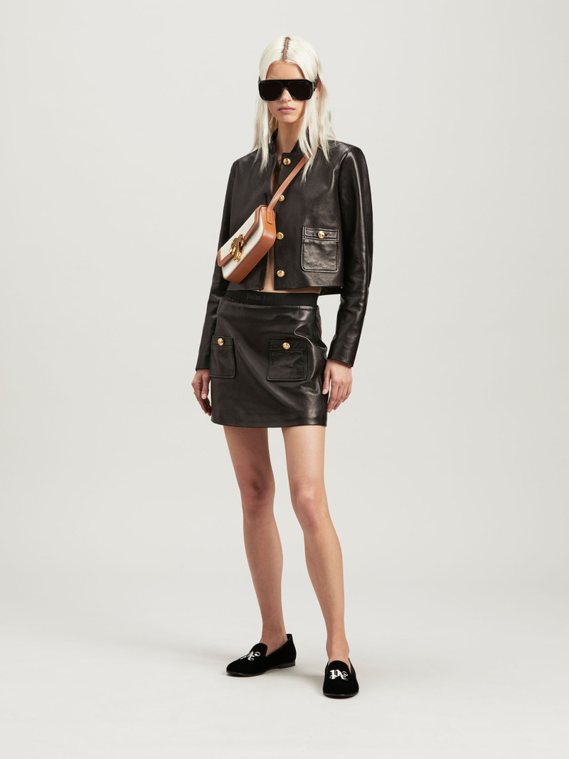 Palm Angels Buttons Leather Jacket outlook