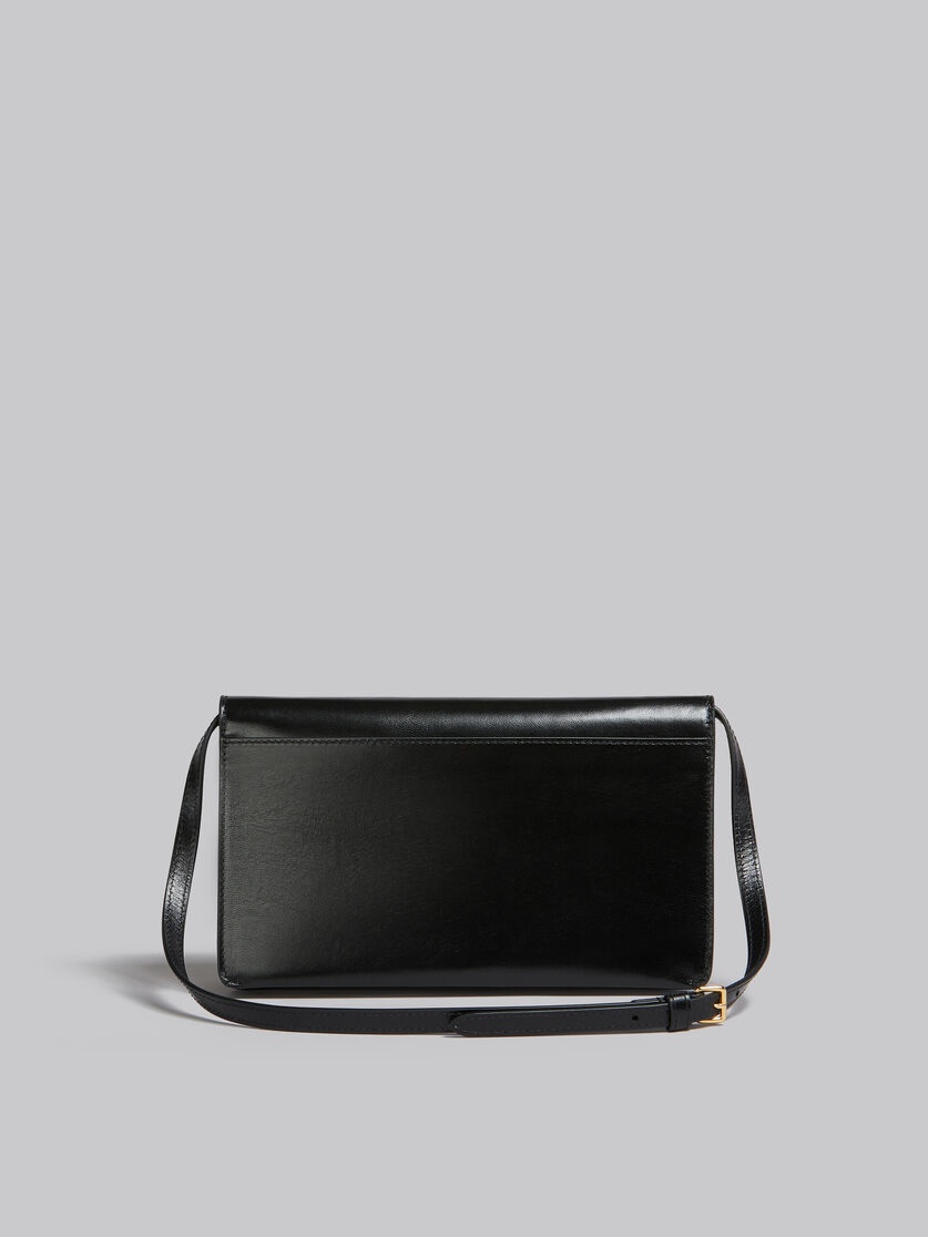 BLACK LEATHER POUCH WITH WAVY FLAP - 3
