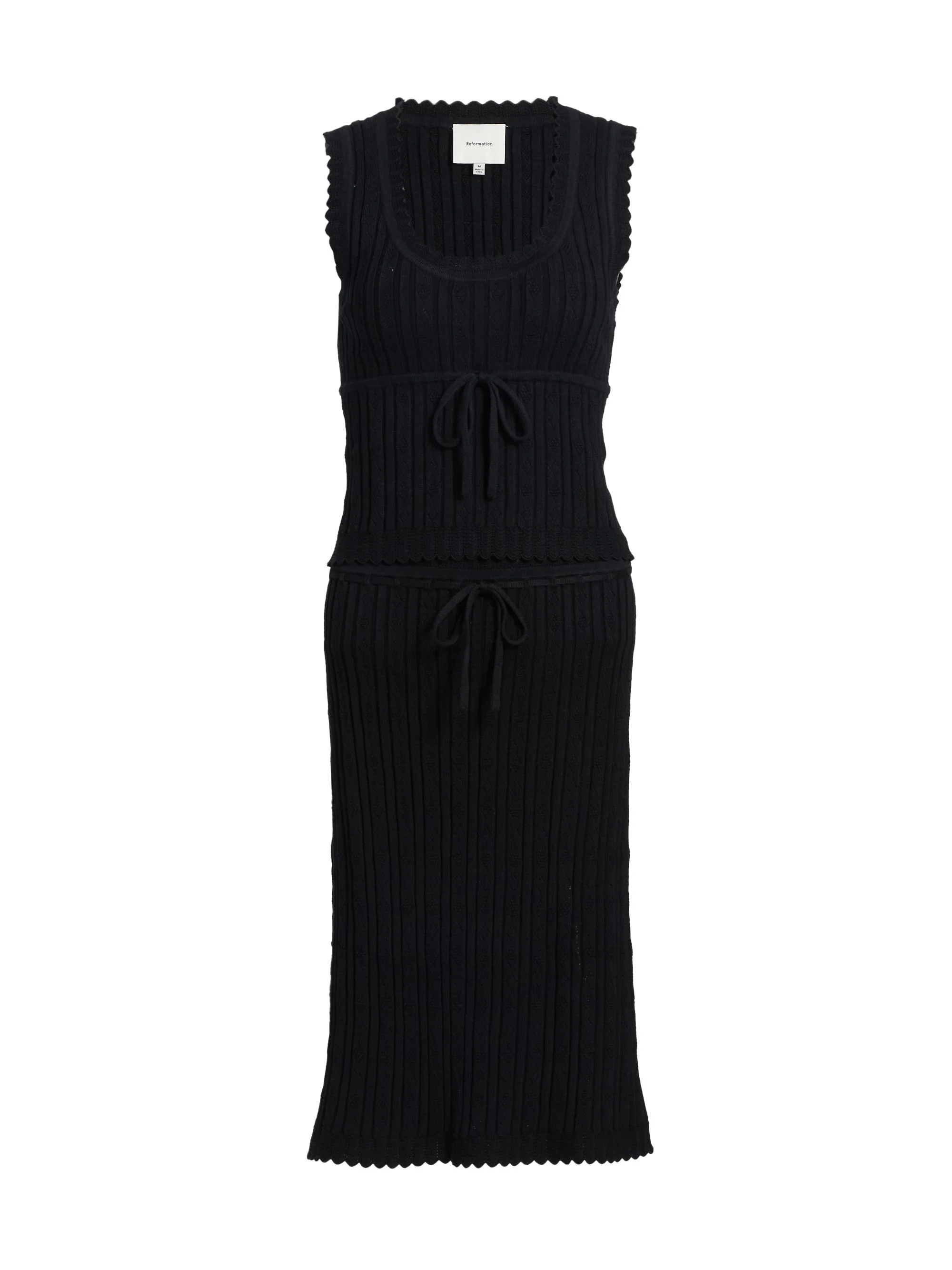 Women's Erin Cotton Knit Top & Midi-Skirt Set - Black - 1