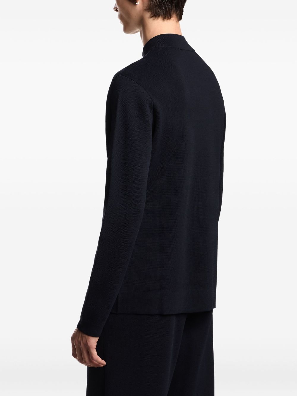 mandarin-collar knitted cardigan - 4