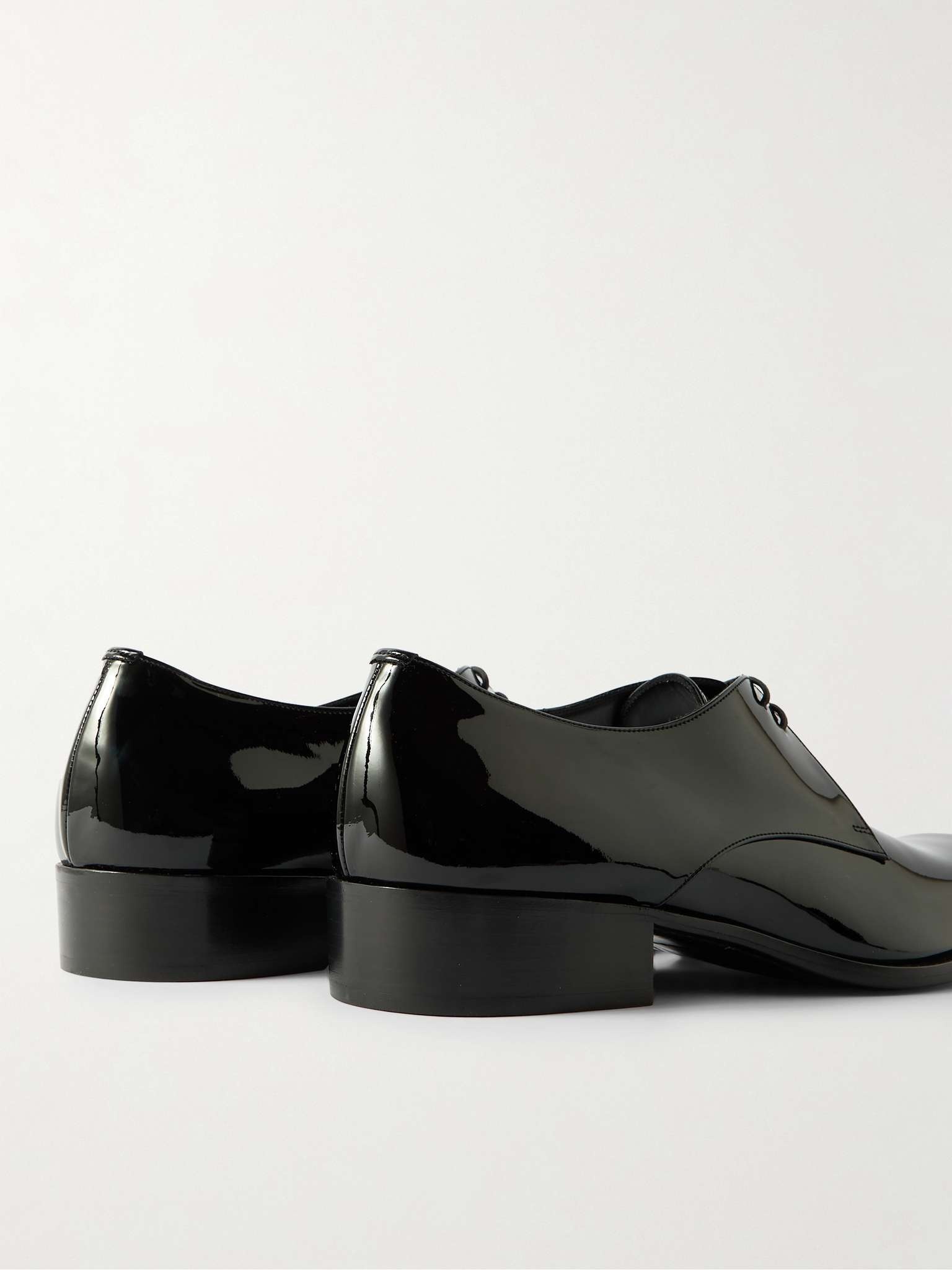 靴 saint laurent 21ss patent leather derby SAINT LAURENT - Wyatt Patent-Leather Derby Shoes - Black