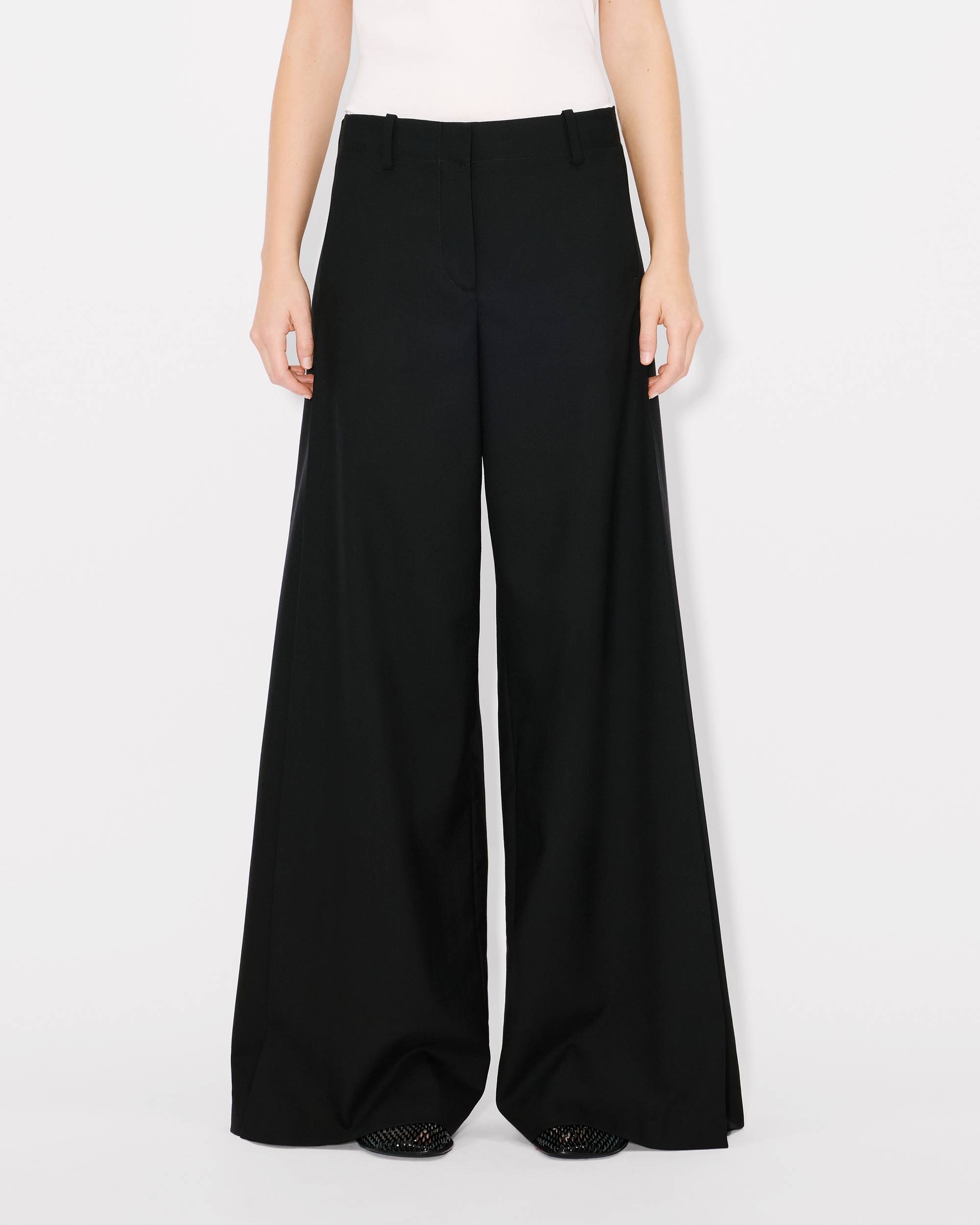 Wide leg pants in virgin wool - 4