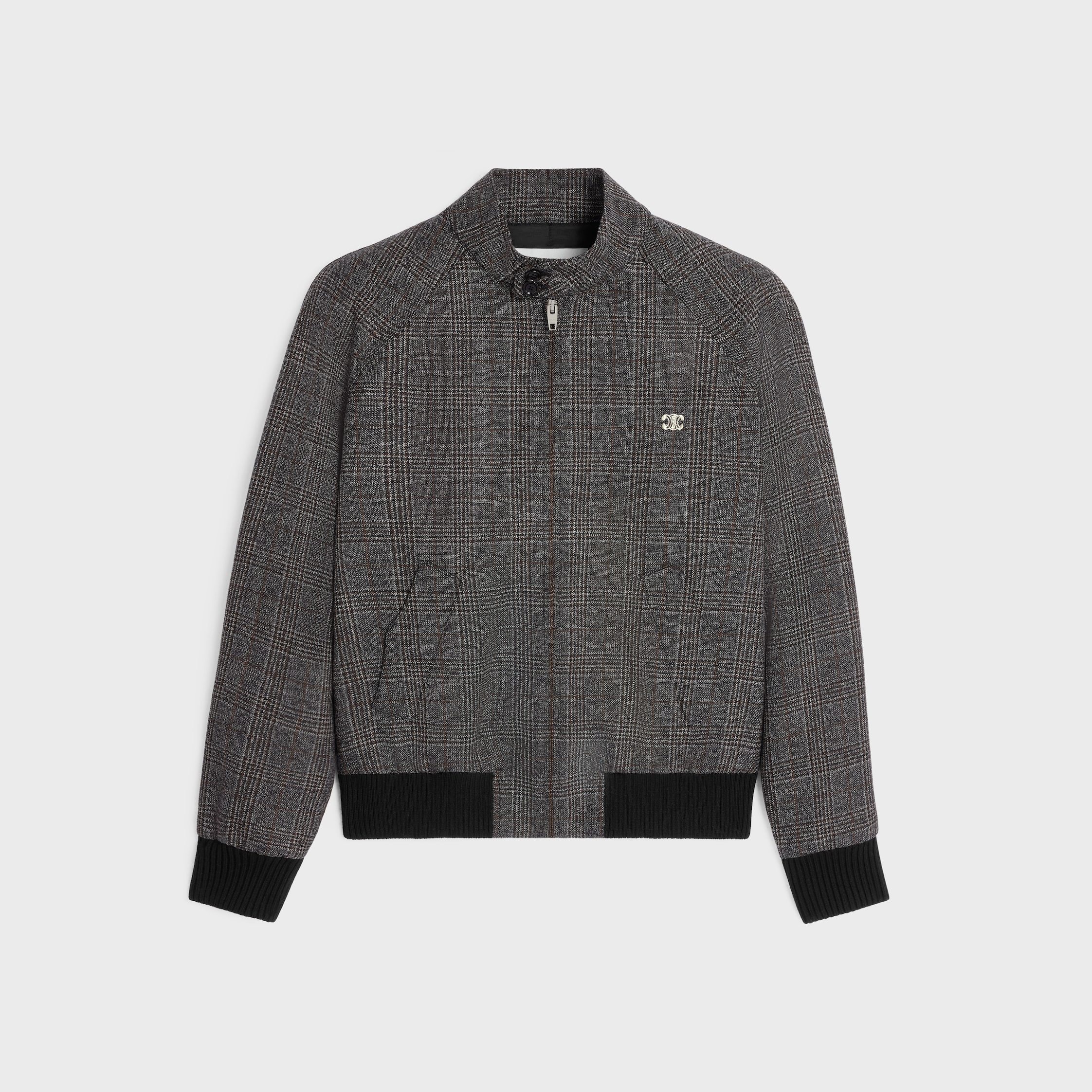 triomphe blouson jacket in prince of wales wool - 1