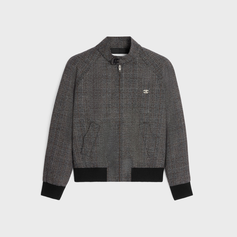 triomphe blouson jacket in prince of wales wool 1