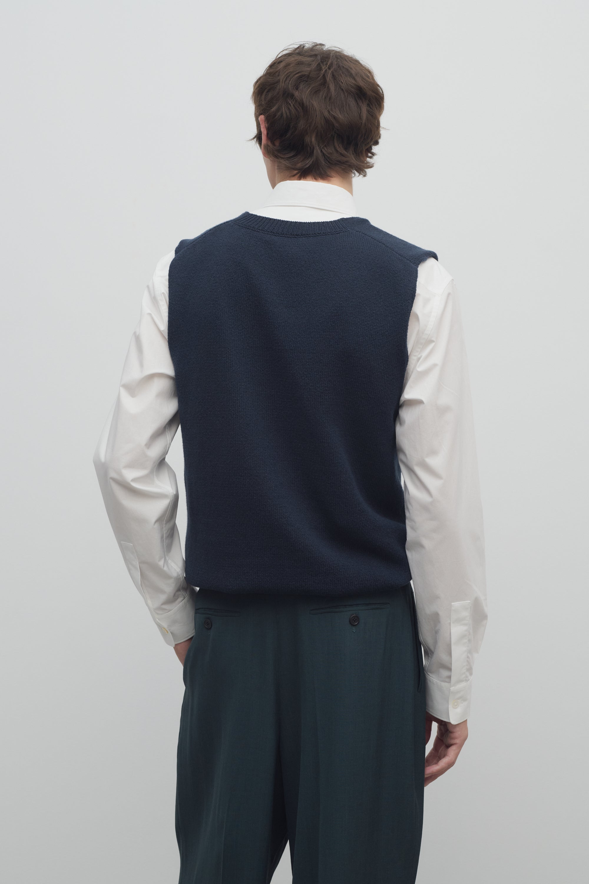Cowen Vest in Virgin Wool and Cotton - 5