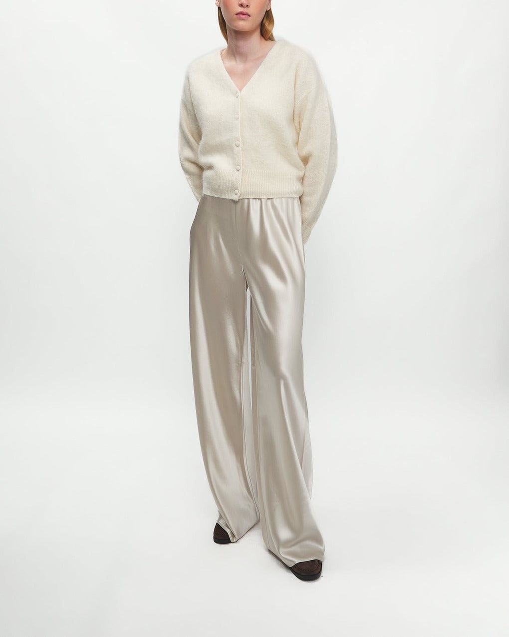 Trousers Bias Satin Pants Pearl - 4