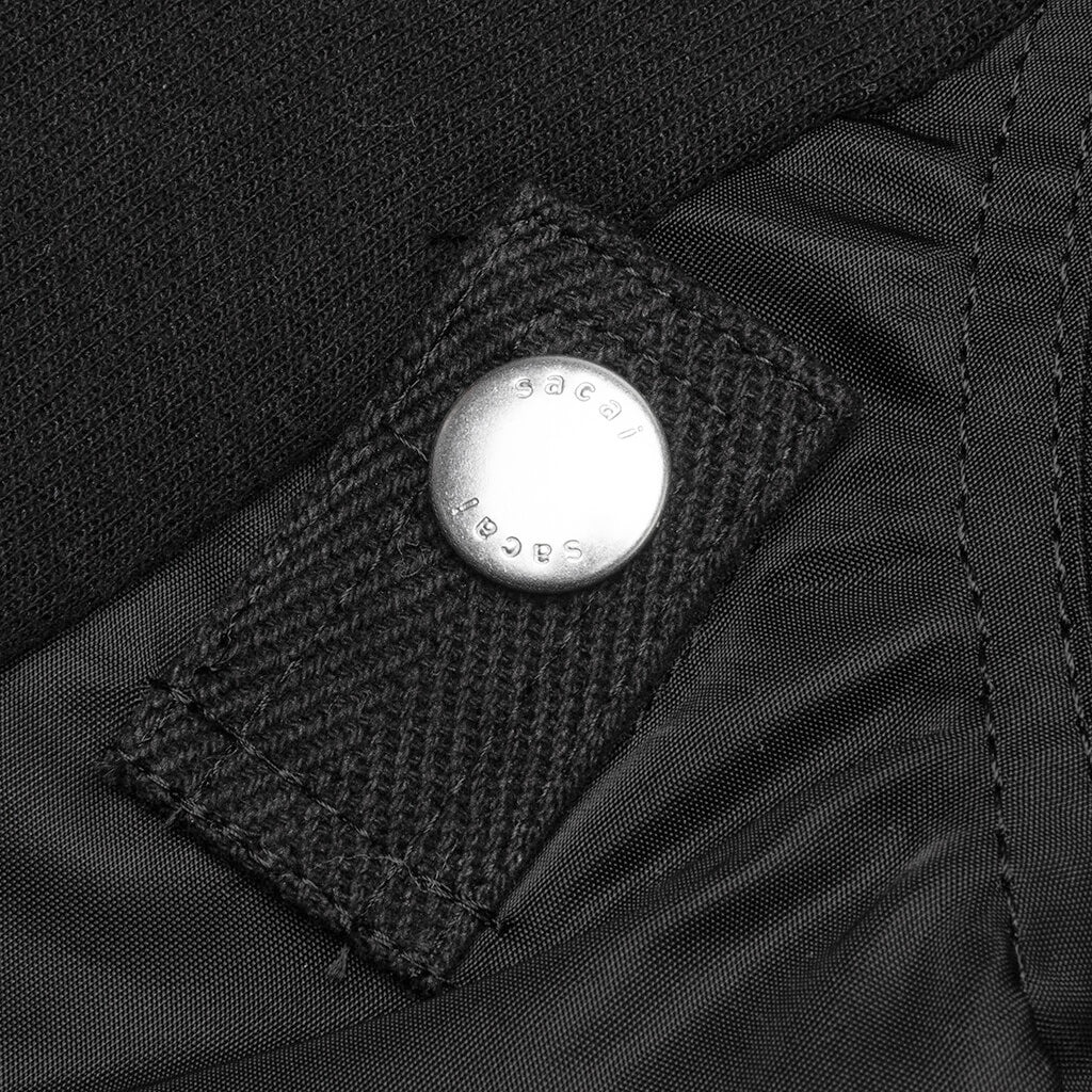SACAI SPONGE SWEAT X MA-1 HOODIE 002 - BLACK - 3
