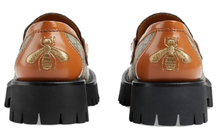 (WMNS) Gucci GG Canvas Platform Loafers Horsebit 'Brown Leather' 723283-FAA0Q-9790 - 5