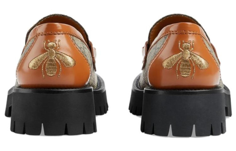 GUCCI (WMNS) Gucci GG Canvas Platform Loafers Horsebit 'Brown Leather' 723283-FAA0Q-9790 outlook