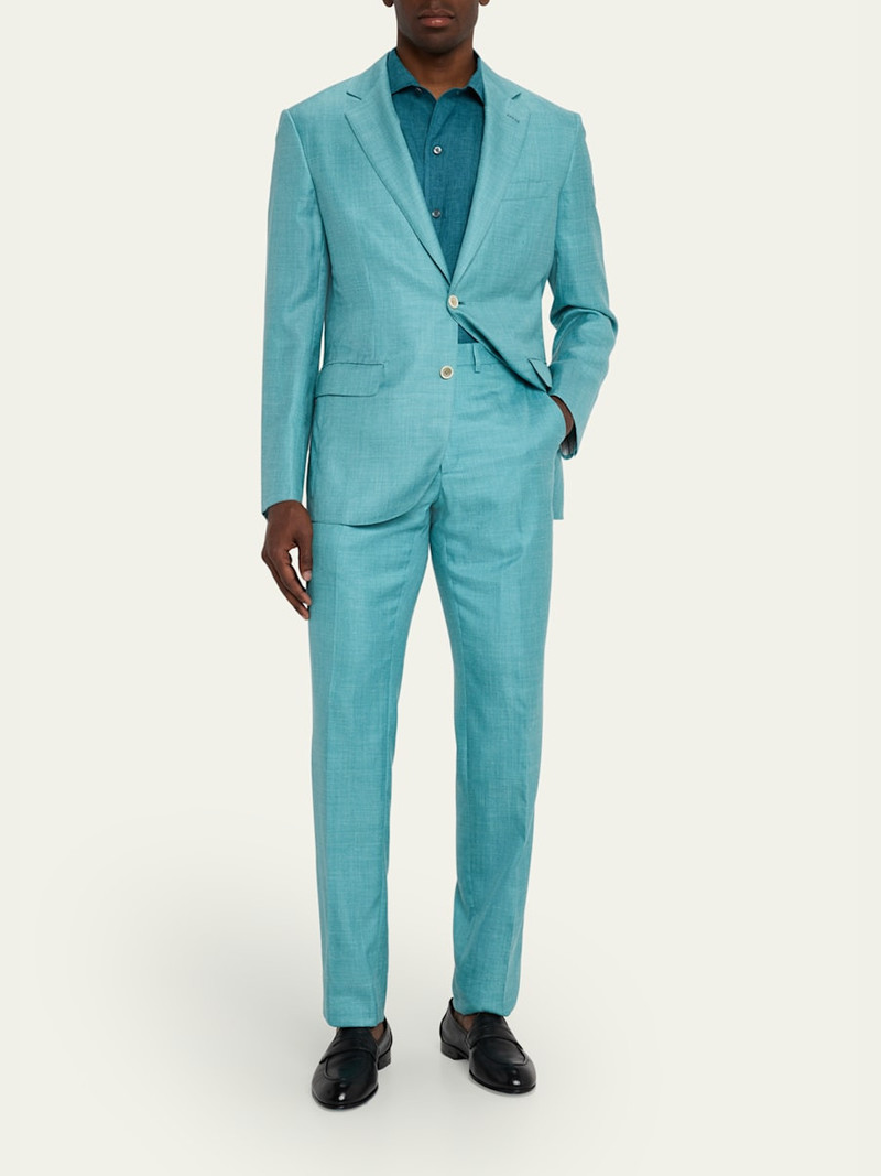 Brioni Men's WWX 80th Anniversary Lambda Flat-Front Trousers outlook