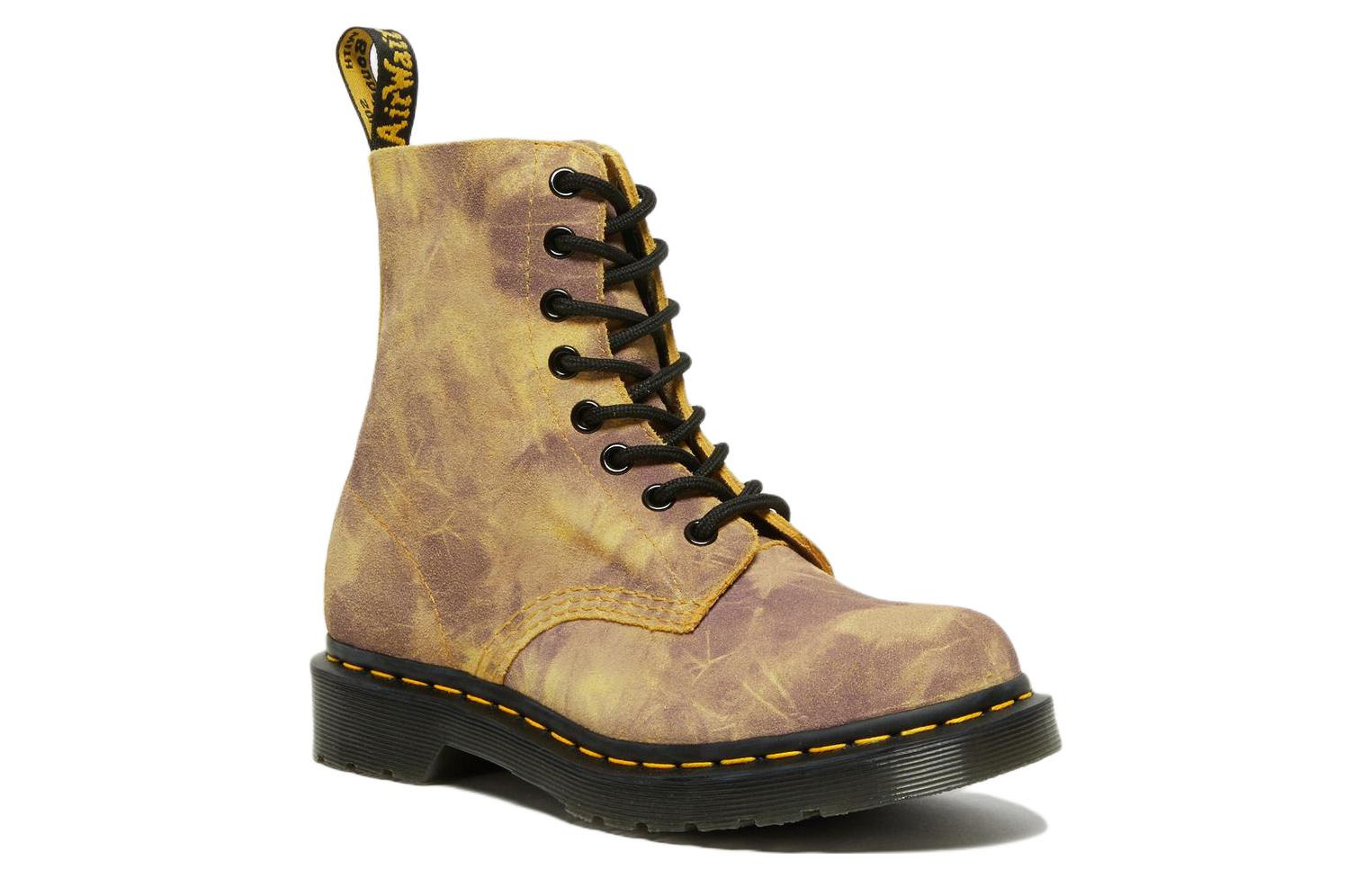 (WMNS) Dr. Martens 1460 Pascal Tie Dye Leather Lace Up Boots 'Burnt Yellow' 27962745 - 2