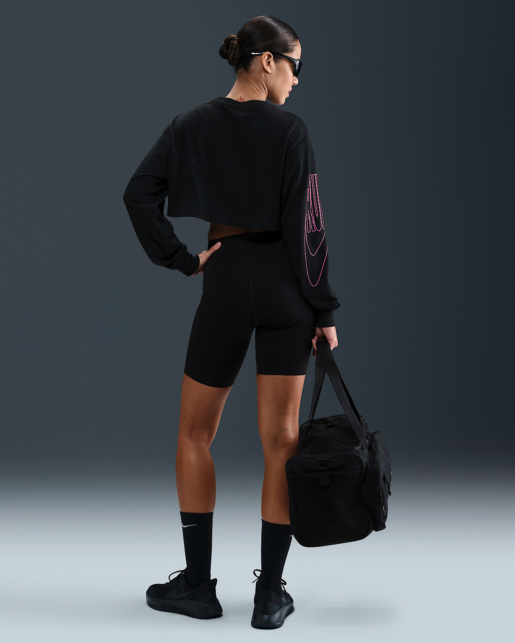 Nike Women's Oversized Long-Sleeve Cropped T-Shirt - 5