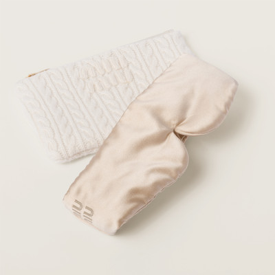 Miu Miu Duchesse sleep mask with cashmere pouch outlook
