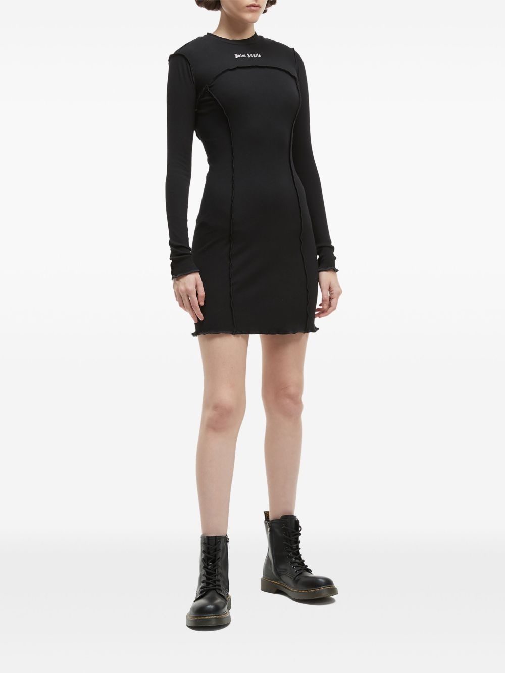 logo ribbed mini dress - 2
