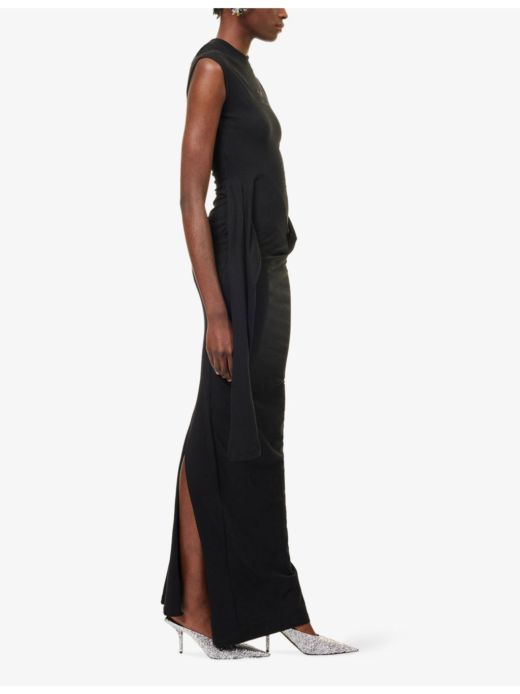 Sleevy Cut-Out Stretch-Cotton Maxi Dress - 3
