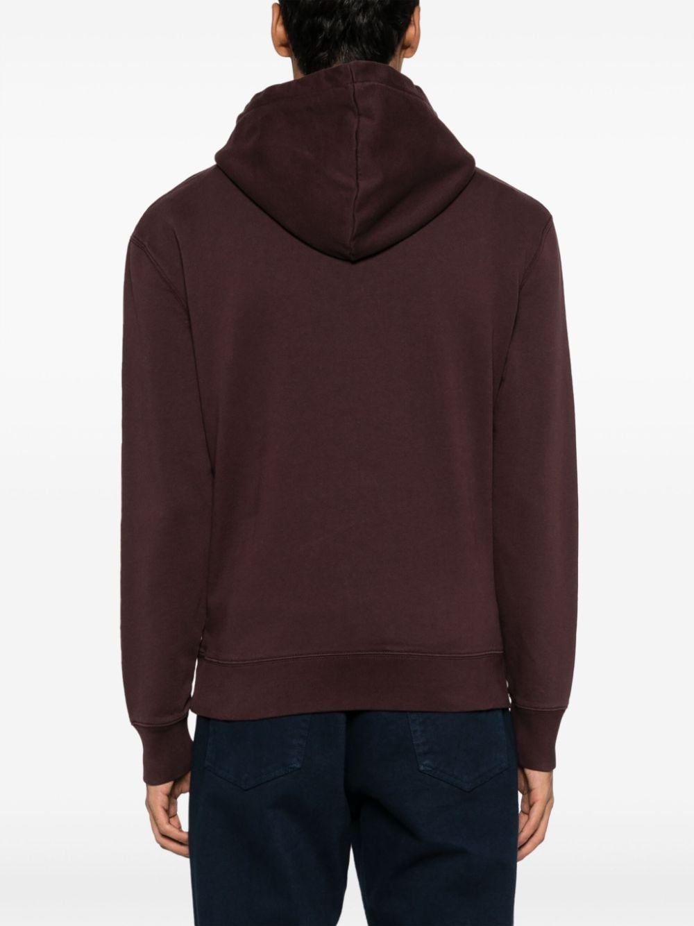 logo-embroidered cotton hoodie - 4