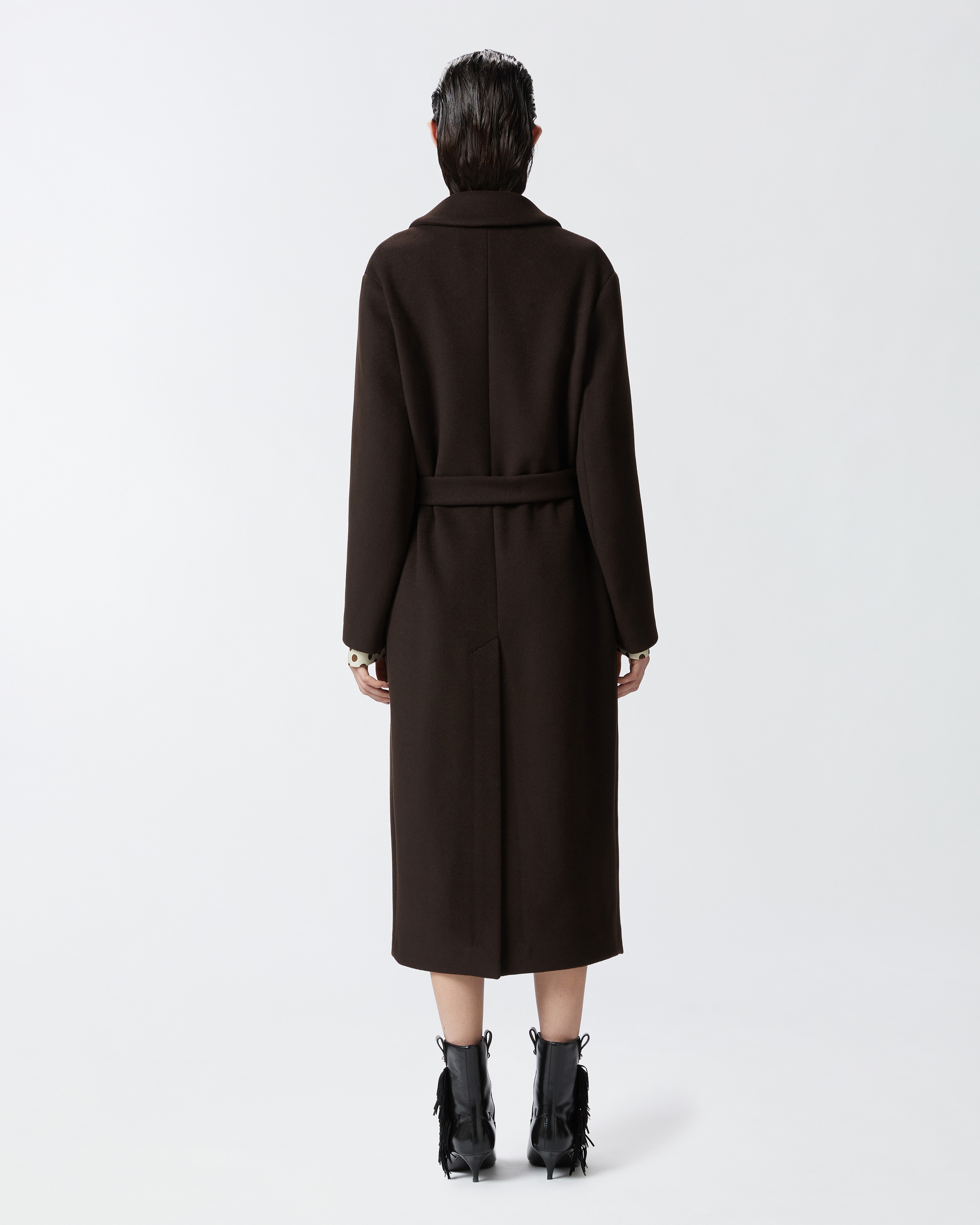 LONG DOUBLE-BREASTED COAT WITH MATCHING BELT - 4