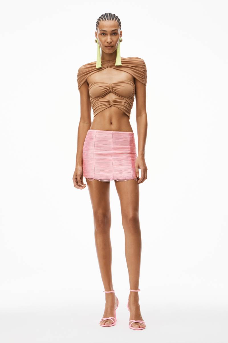 Alexander Wang FRINGE MINI SKIRT IN POWER MESH outlook