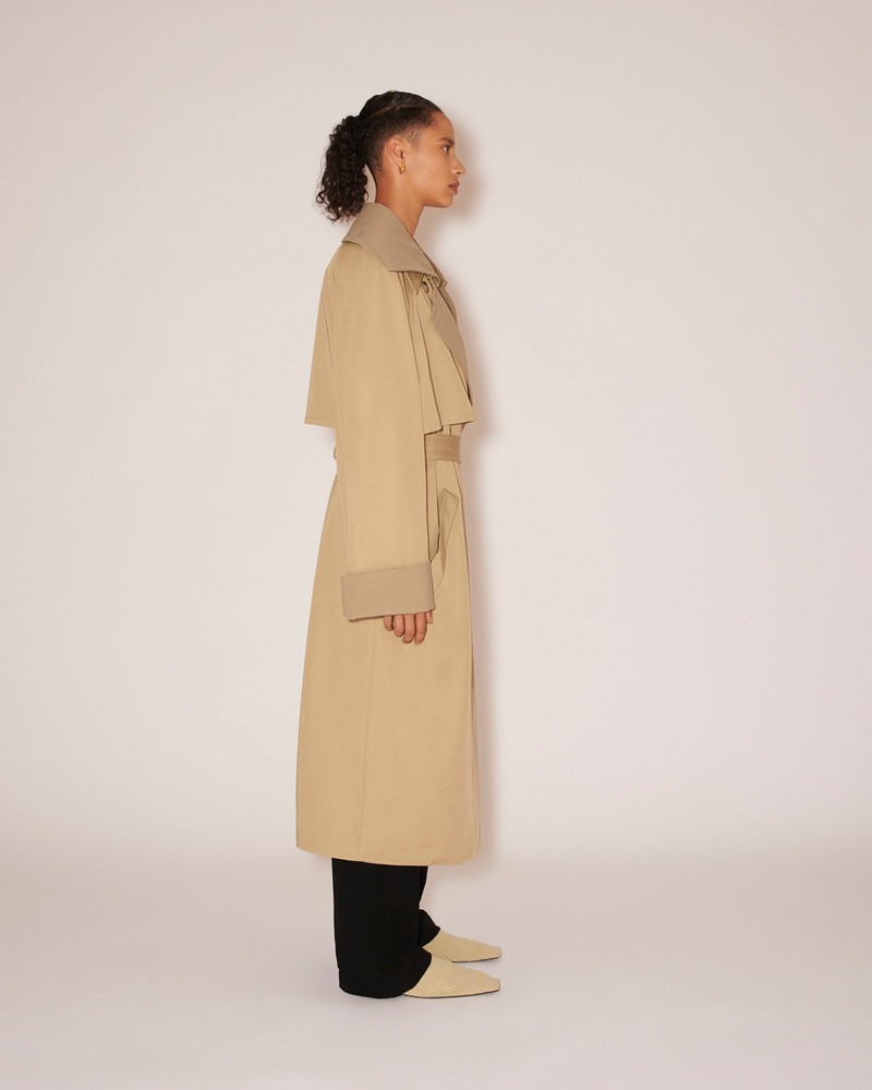 MANTAS - Bonded twill trench coat - Beige 6