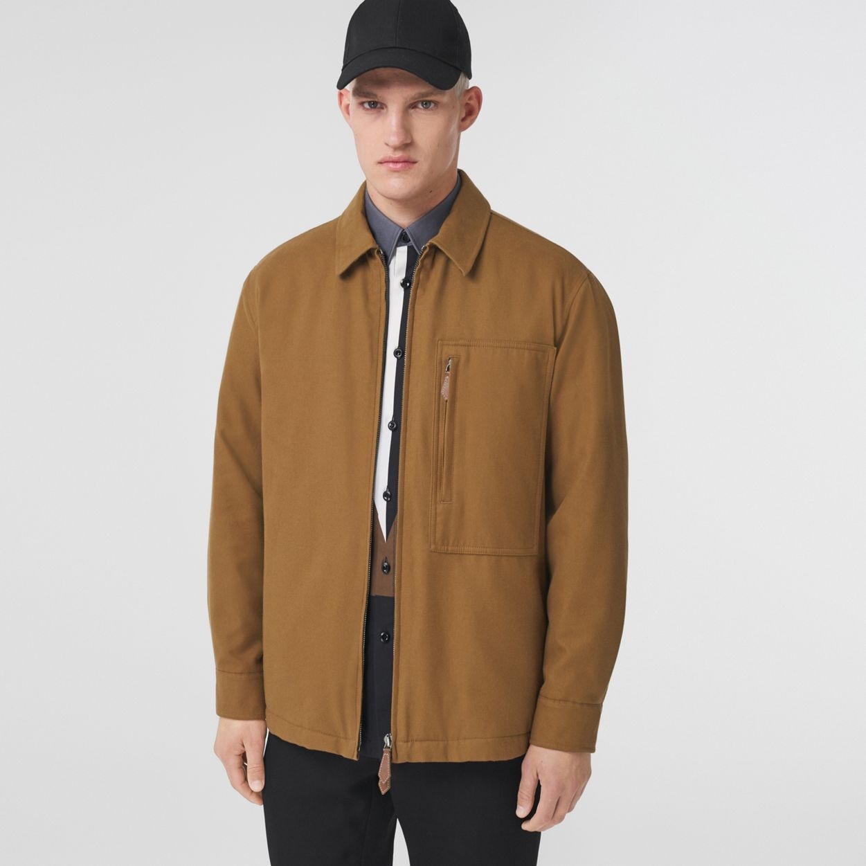 Check Detail Cotton Flannel Overshirt - 7