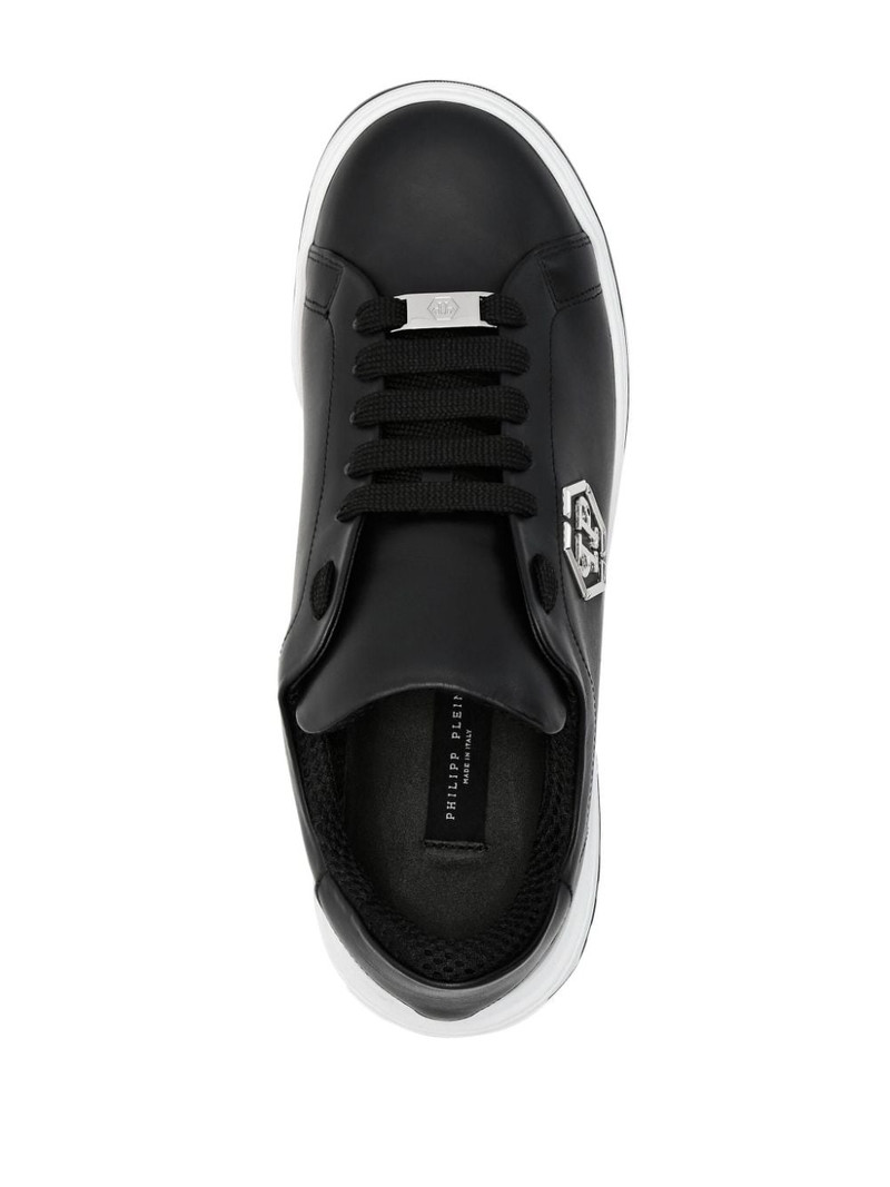 logo-appliquÃ© leather sneakers 4