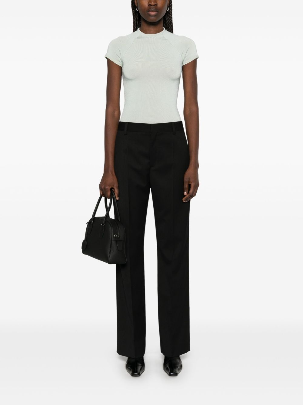 high-wait bootcut trousers - 2