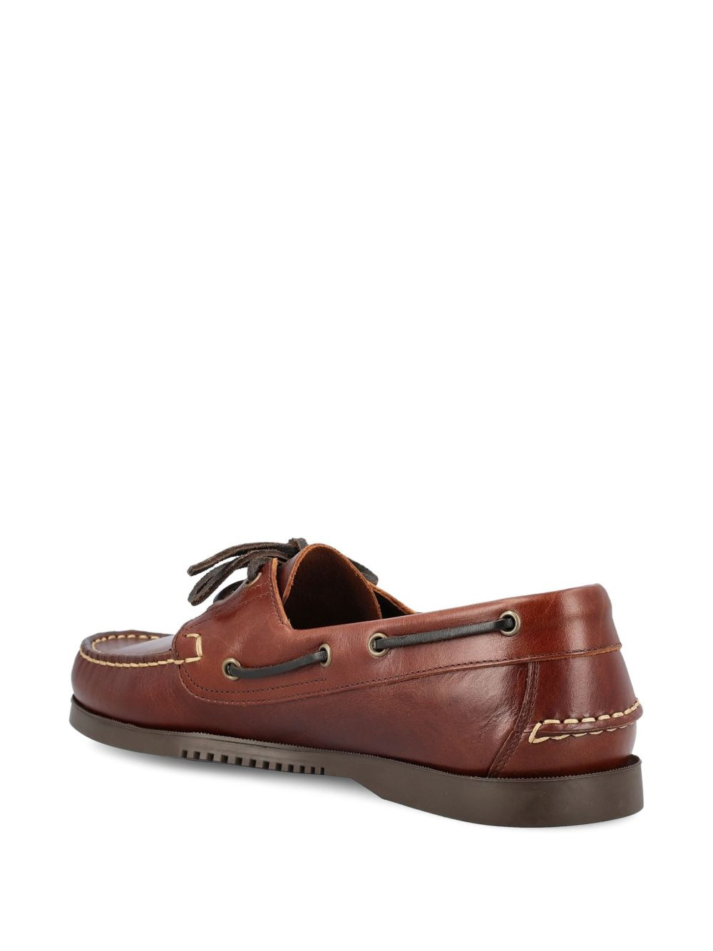 leather lace-up boat shoes - 4