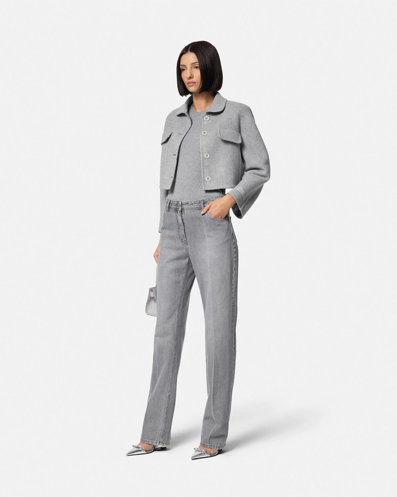VERSACE Barocco Cashmere-Blend Crop Jacket outlook