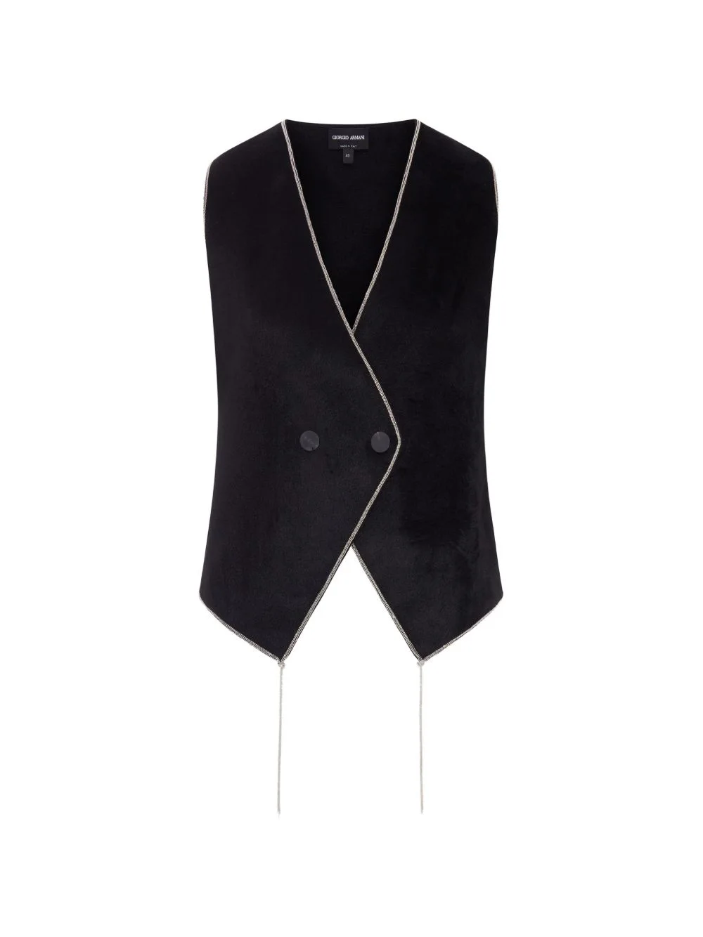 chain-trim double-breasted waistcoat - 1