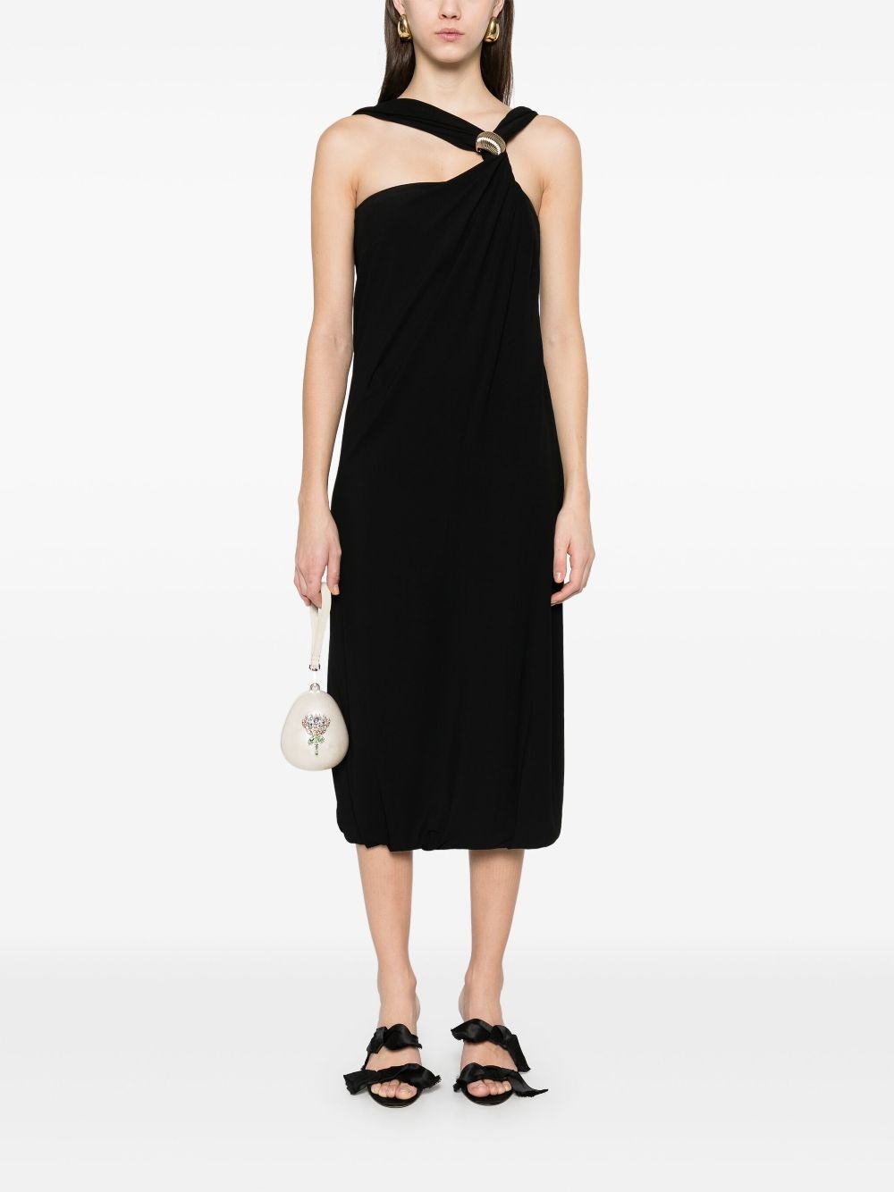 braided jersey midi dress - 2