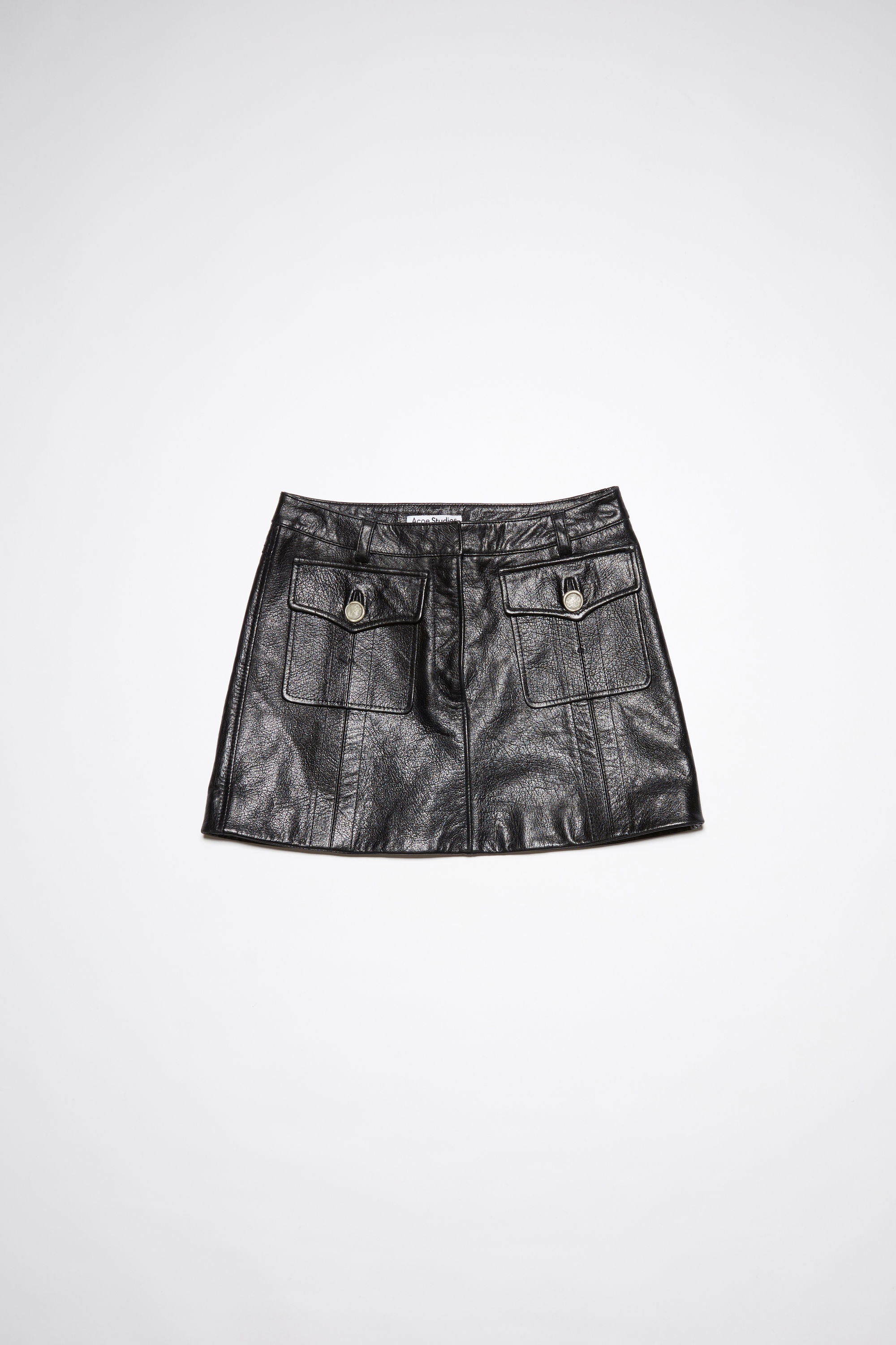 Mini leather skirt - Black - 6