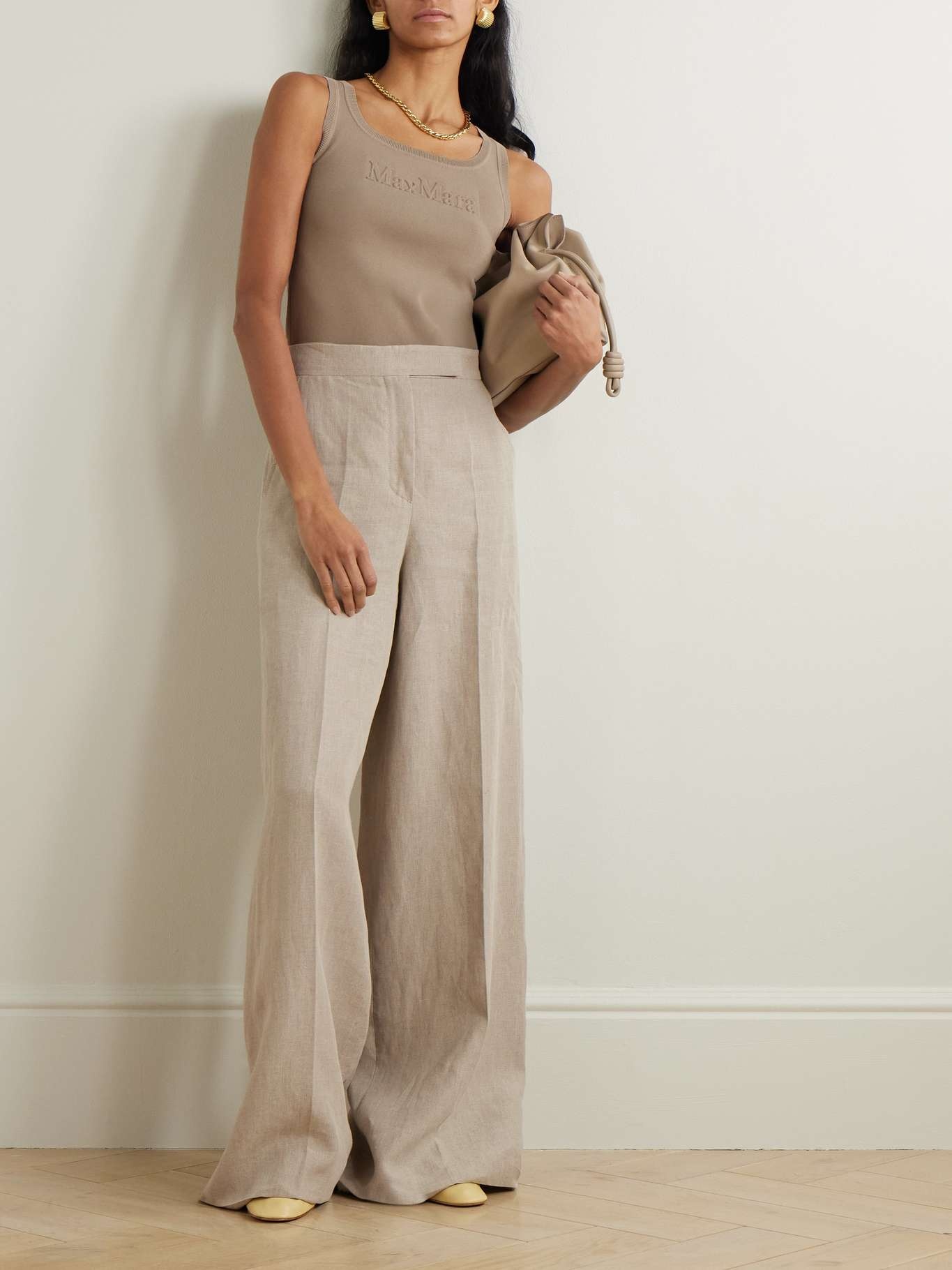 Embossed knitted tank Beige - 2