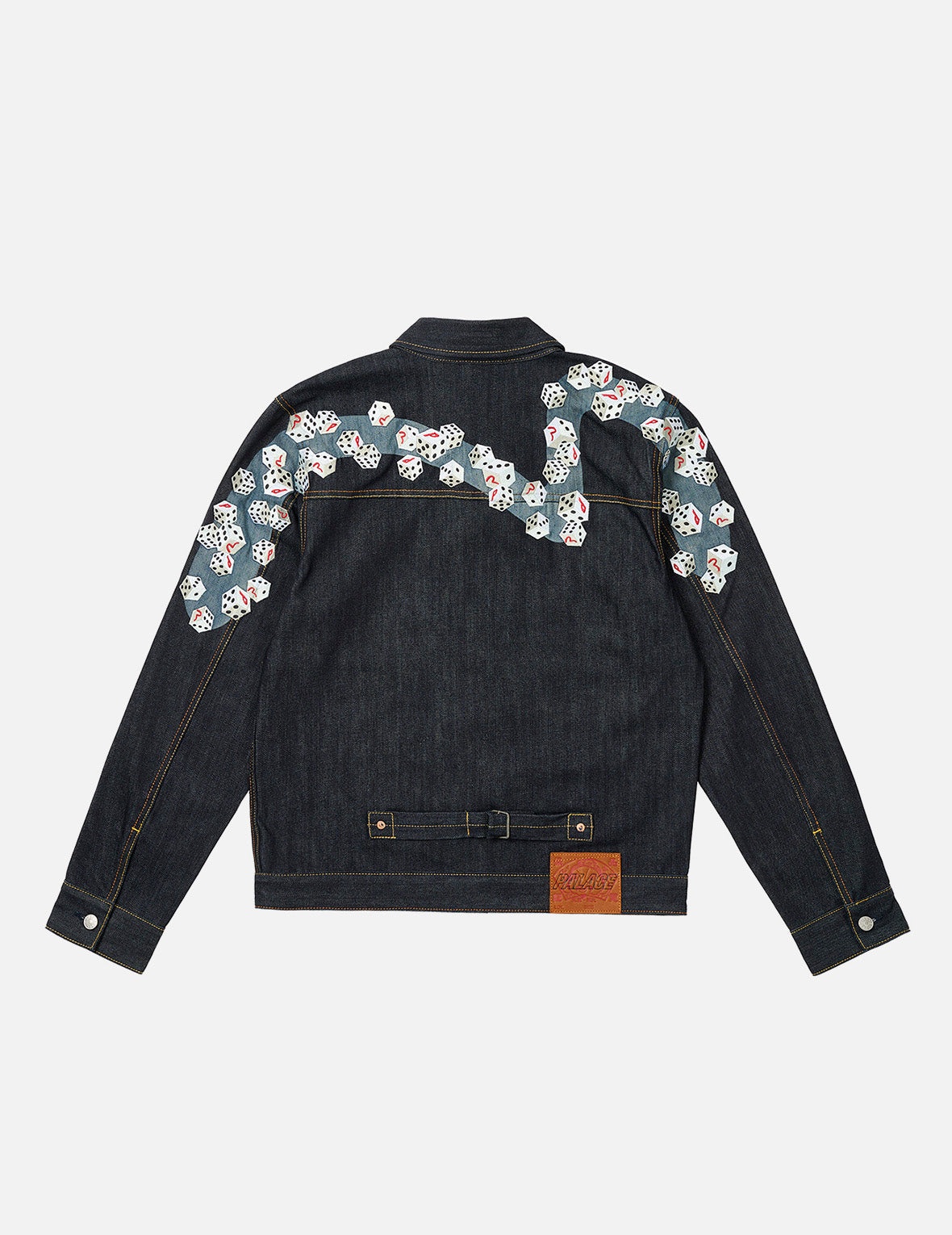 PALACE EVISU Logo Embroidery and Dice Daicock Print Regular Fit Denim Jacket - 2