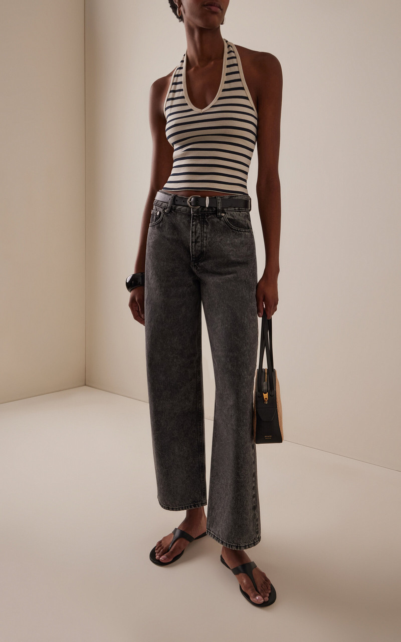 NILI LOTAN Britt Cotton Halter Top stripe outlook