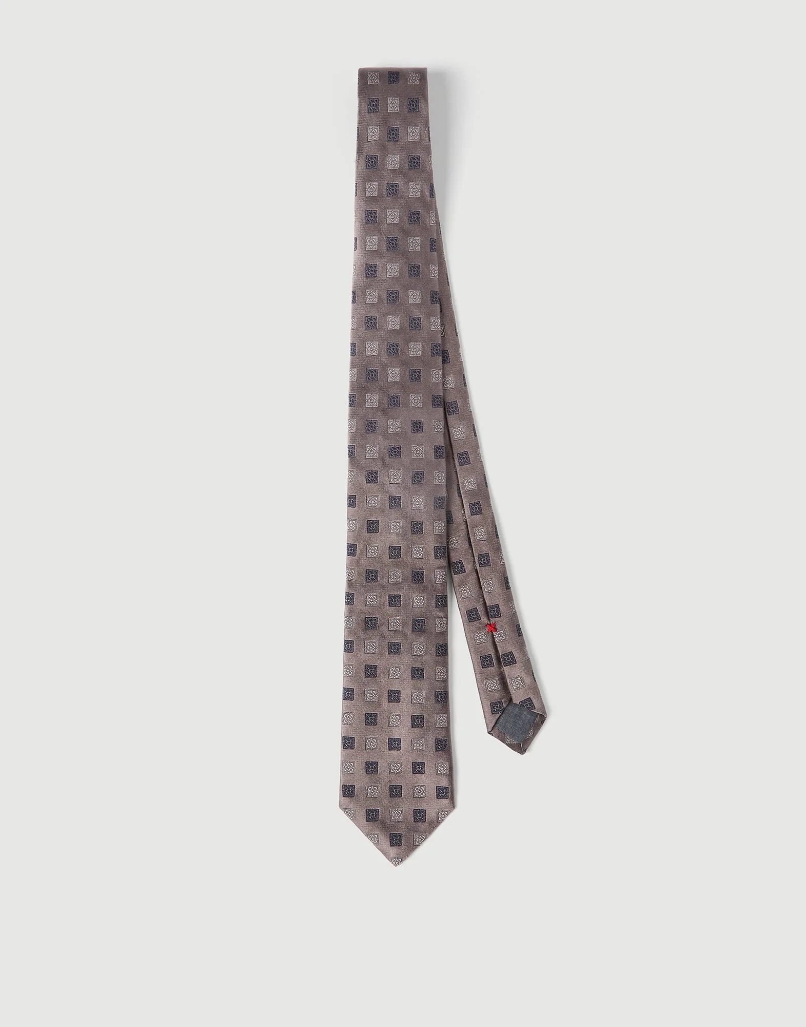 Silk tie with squares pattern - 1