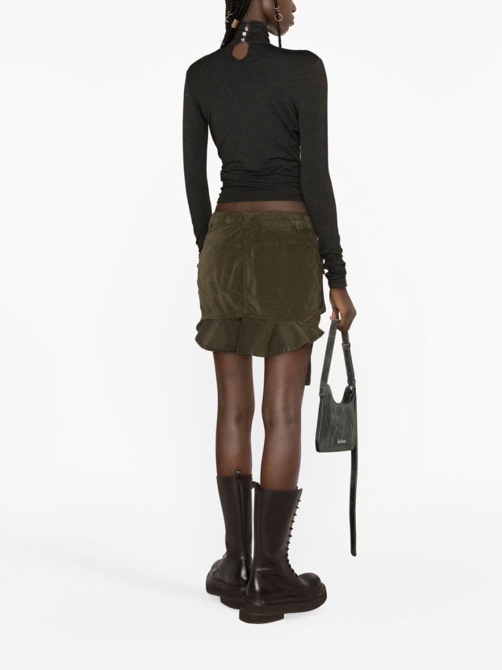 cotton-blend cargo miniskirt - 4