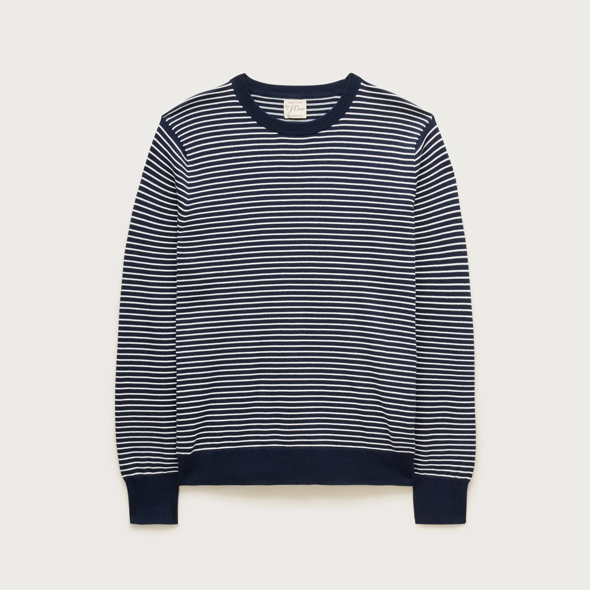 Pima cotton sweater in stripe - 1