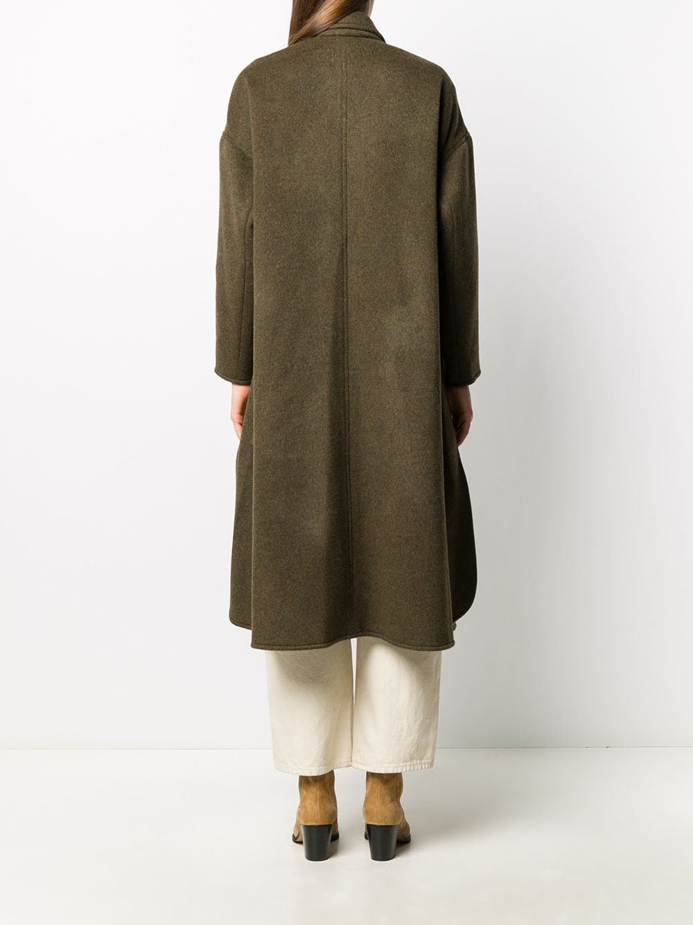 single-breasted mid-length coat - 4