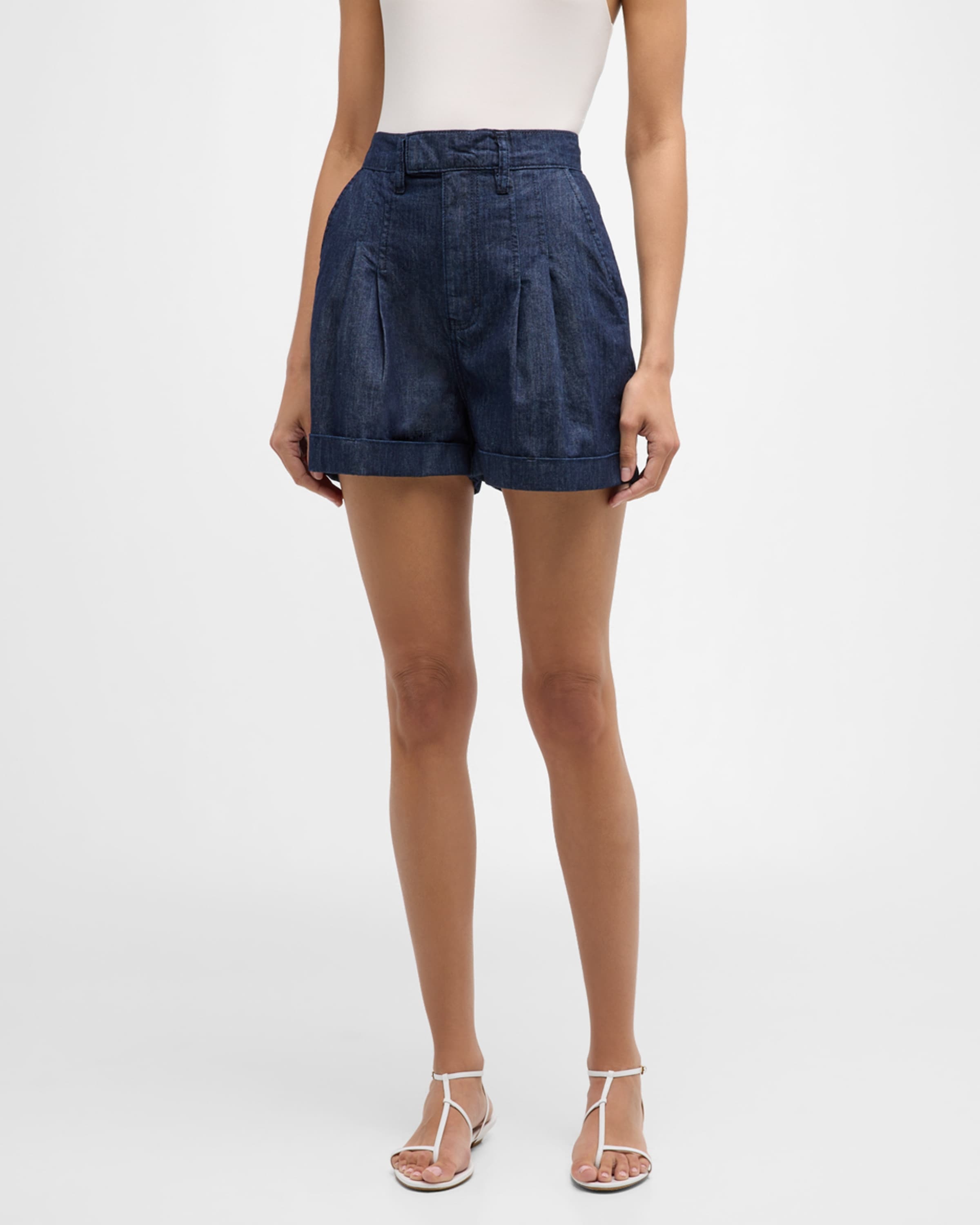Pleated Wide-Cuff Shorts - 2