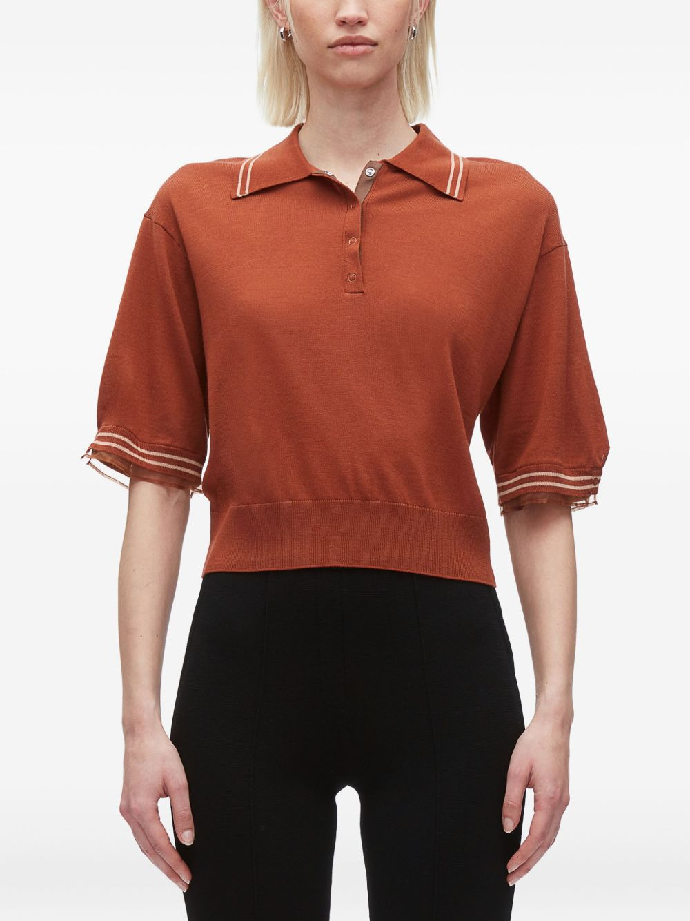 short-sleeve wool polo shirt - 3