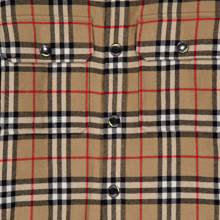Burberry Archive Beige Vintage Check Wool Cotton Overshirt - 2