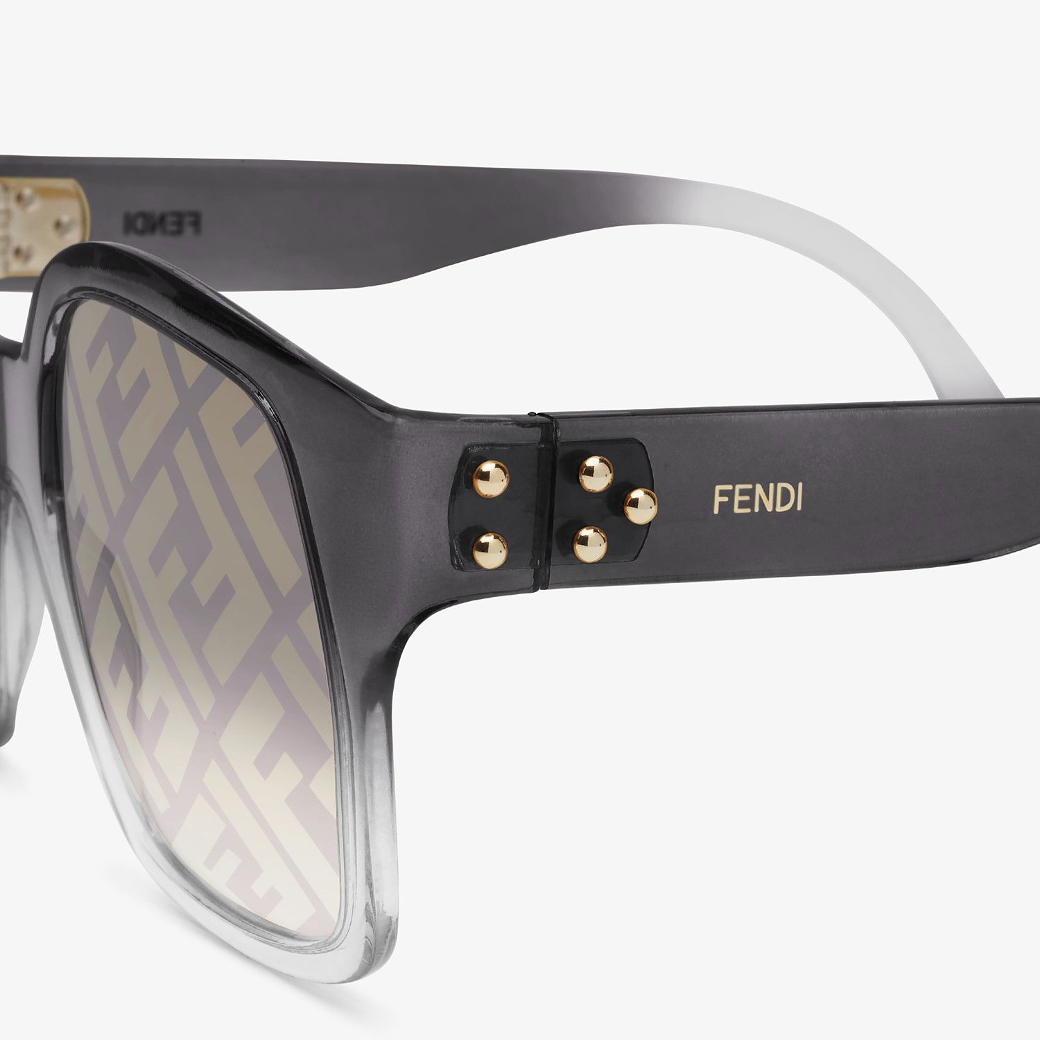 Gradient effect injection-moulded sunglasses with FF logo - 3